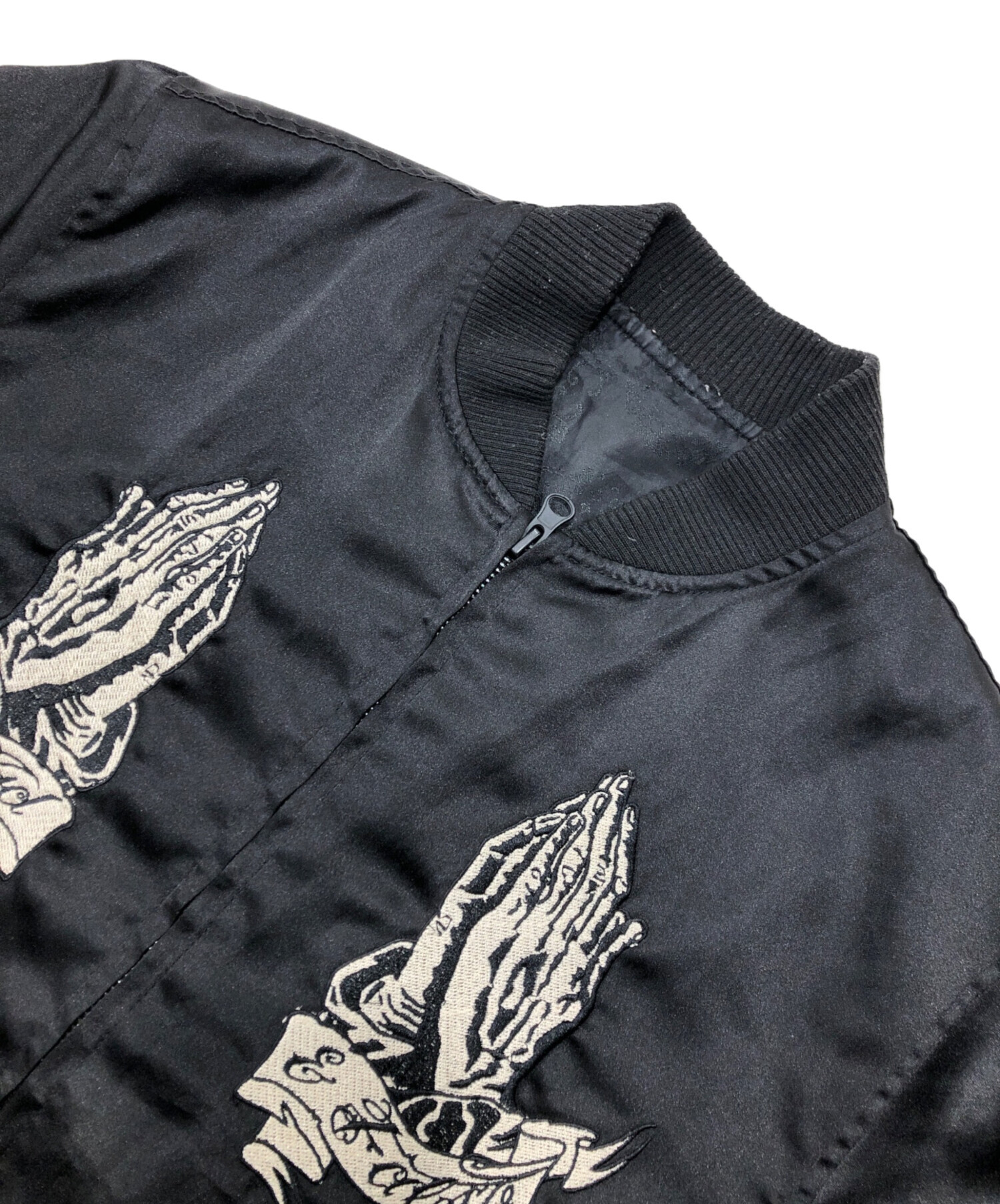 中古・古着通販】BLACK FLAME (ブラックフレイム) スカジャン ブラック