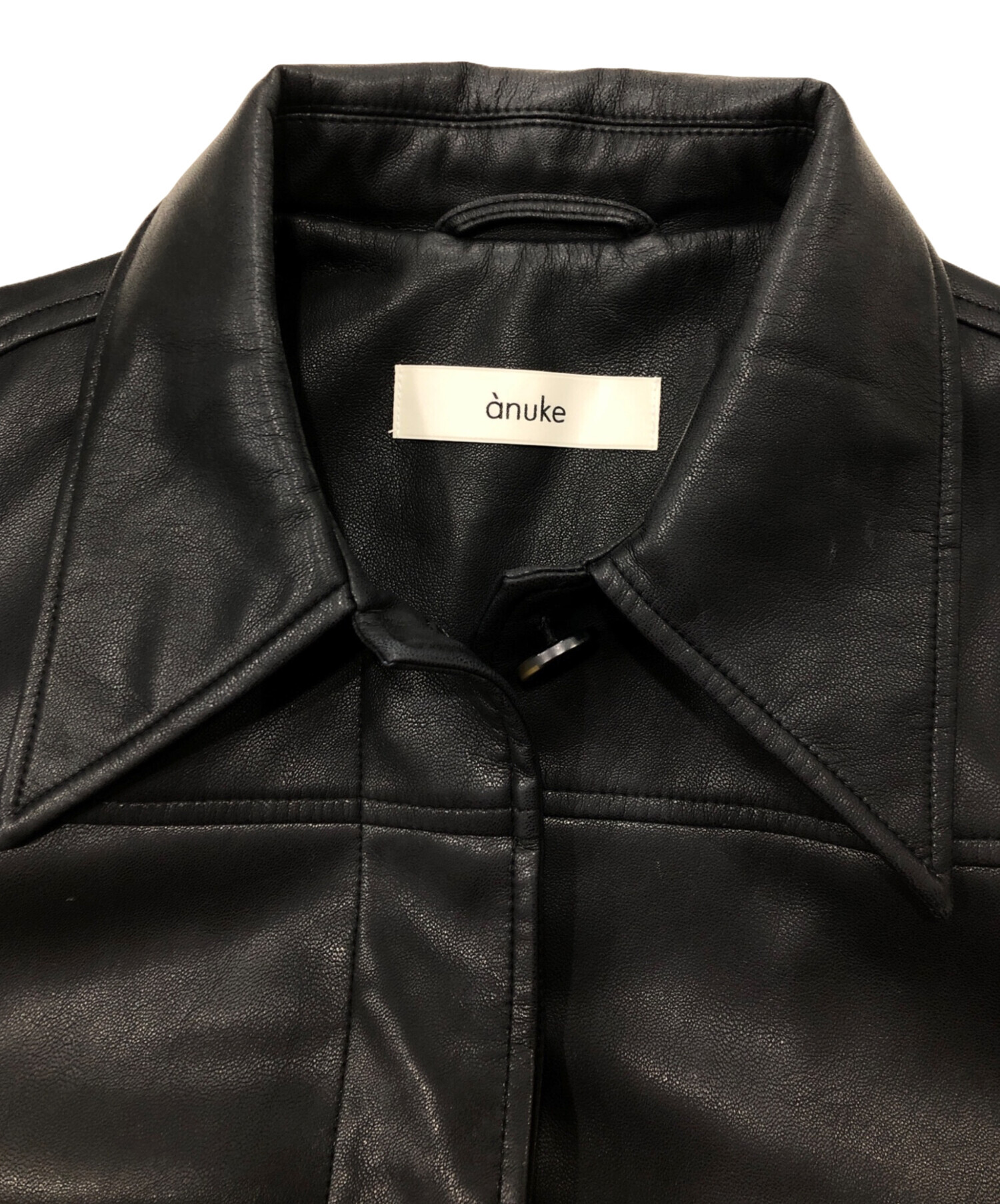 中古・古着通販】anuke (アンヌーク) エコレザーオーバージャケット