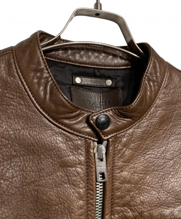 中古・古着通販】COACH (コーチ) レザーシングルライダースジャケット
