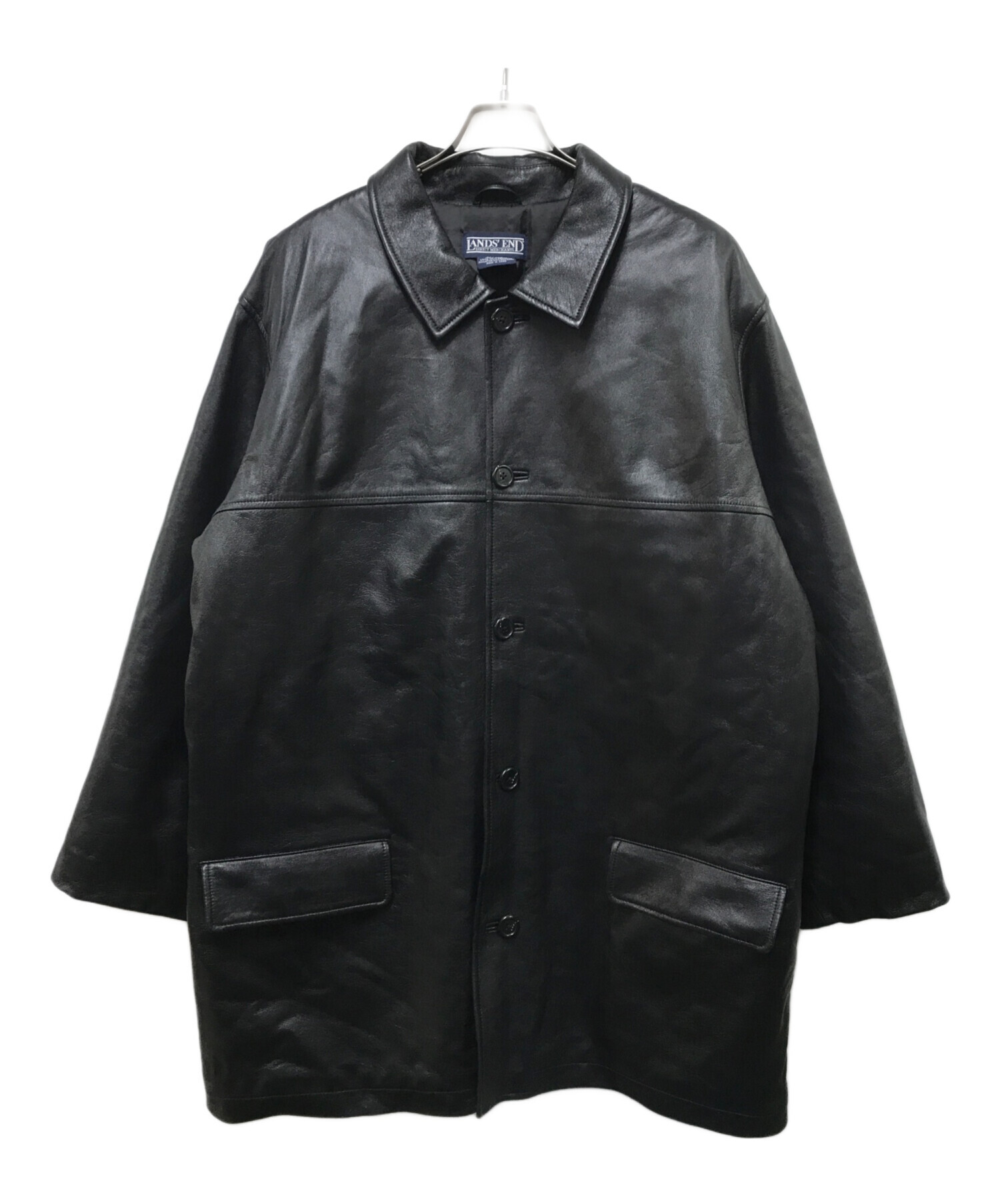 中古・古着通販】LAND'S END (ランズエンド) 90Sレザーコート ブラック
