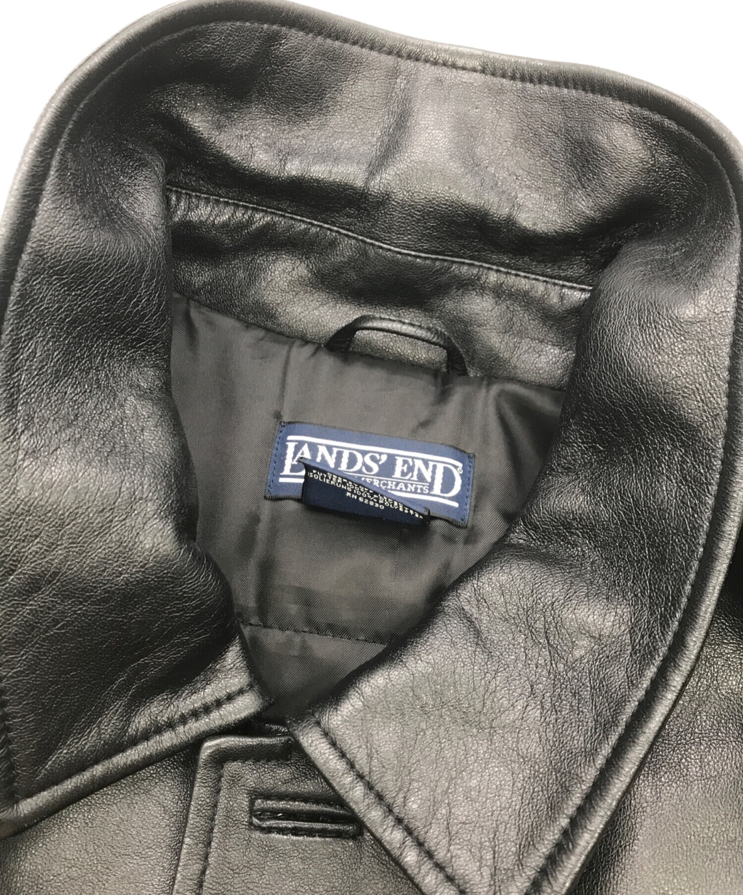 中古・古着通販】LAND'S END (ランズエンド) 90Sレザーコート ブラック
