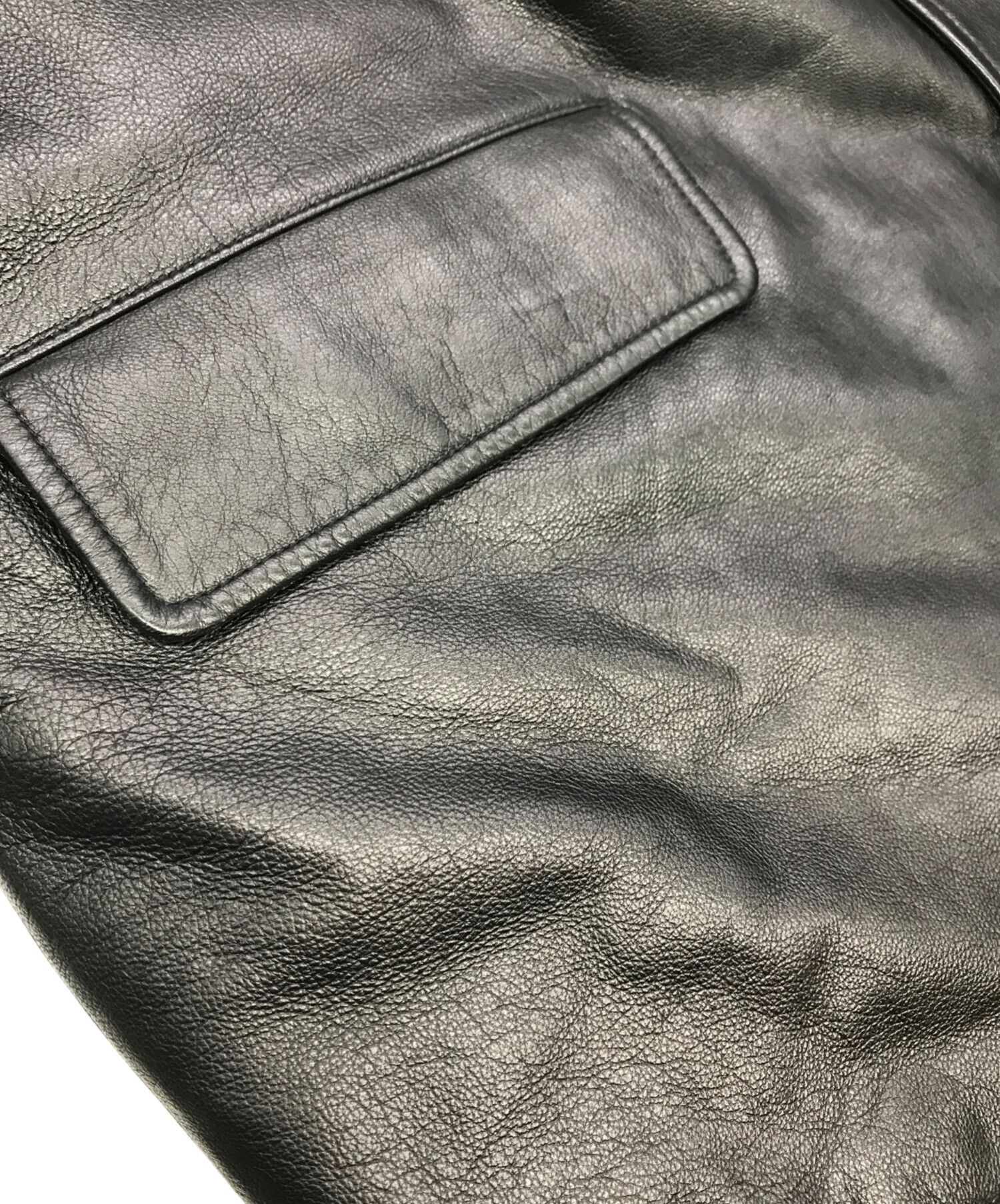 中古・古着通販】LAND'S END (ランズエンド) 90Sレザーコート ブラック