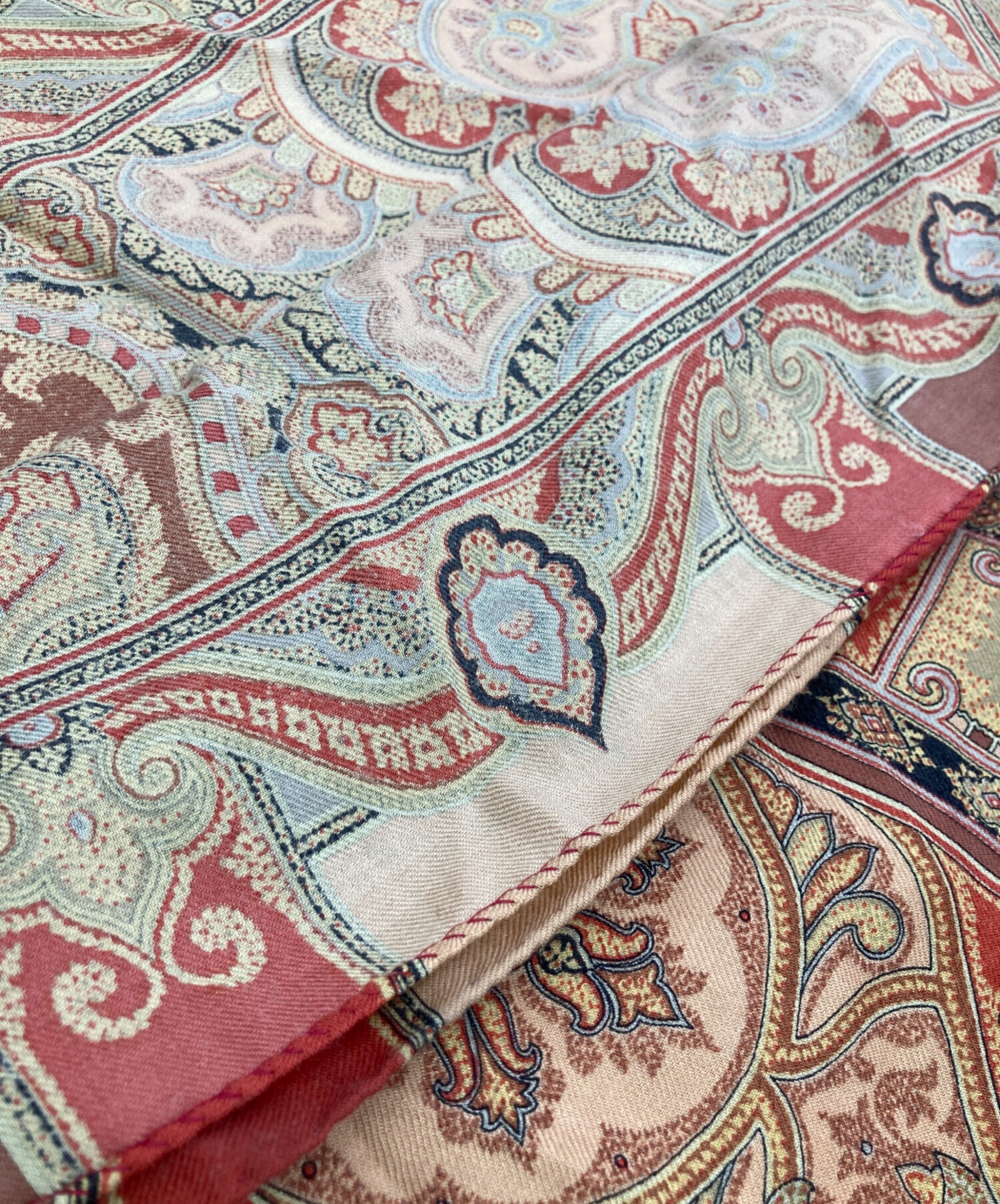 中古・古着通販】ETRO (エトロ) ペイズリー大判スカーフ ブラウン