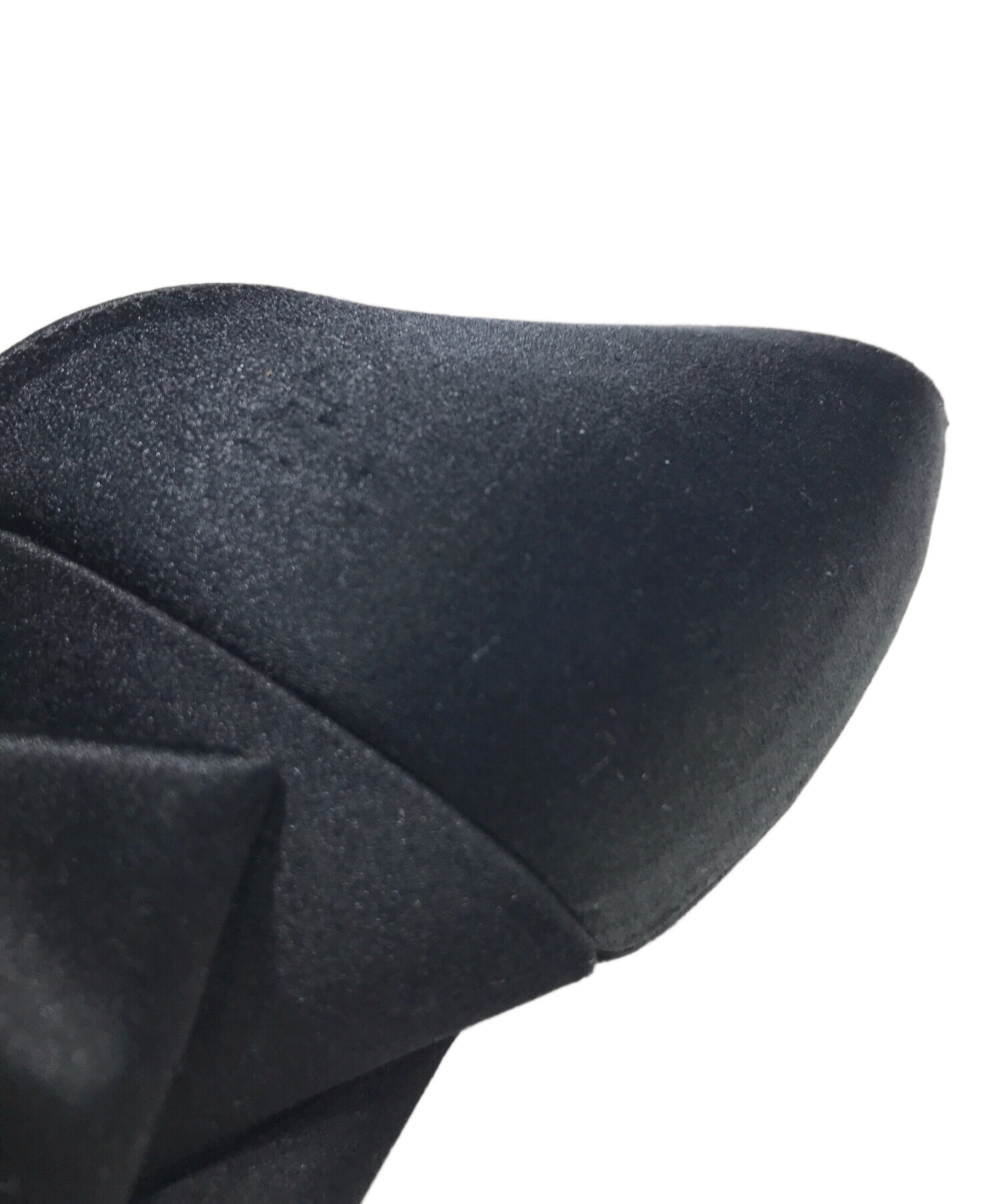 中古・古着通販】CHANEL (シャネル) リボンヒールパンプス ブラック