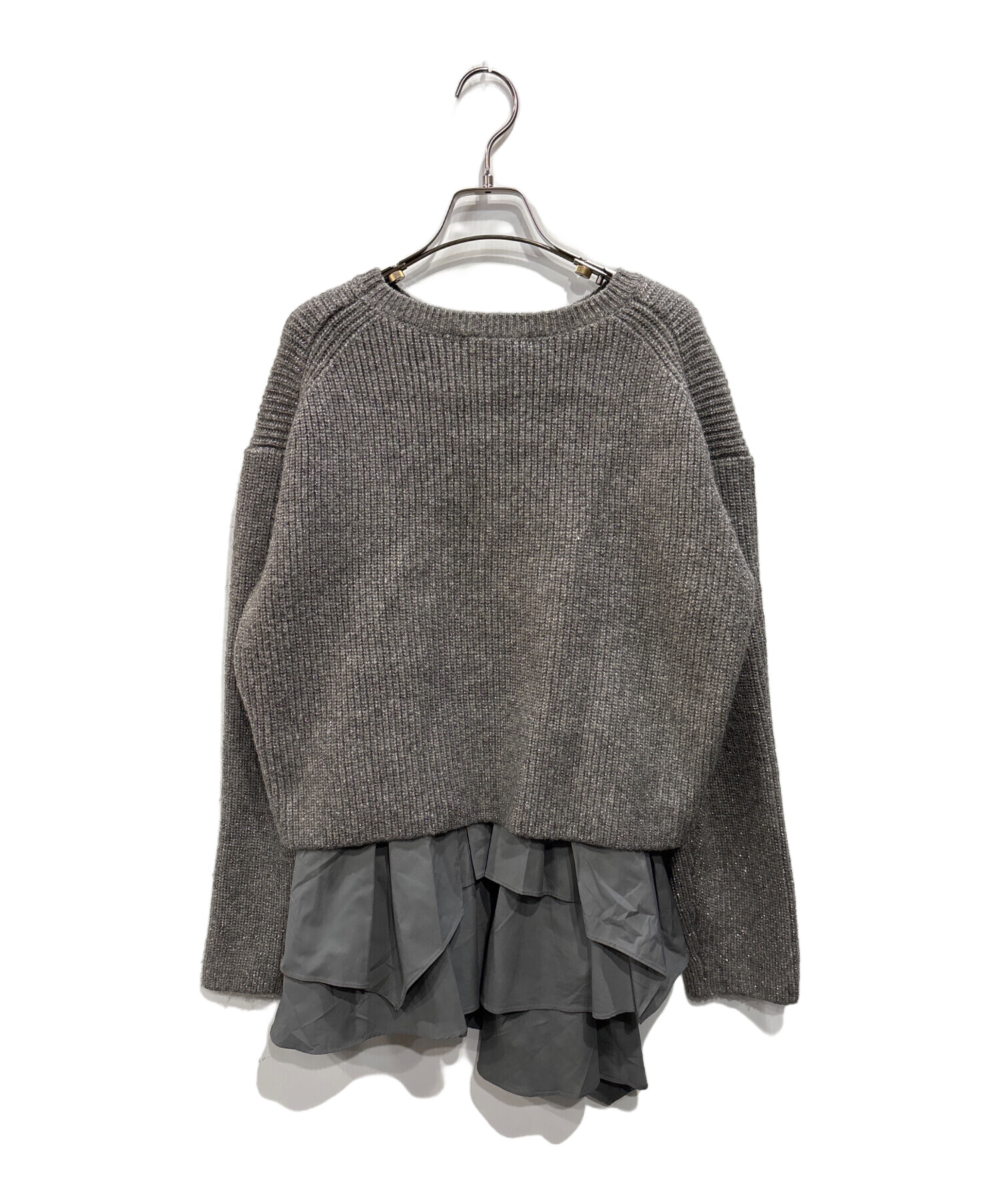 中古・古着通販】CADUNE (カデュネ) フレアSETニット グレー サイズ:38