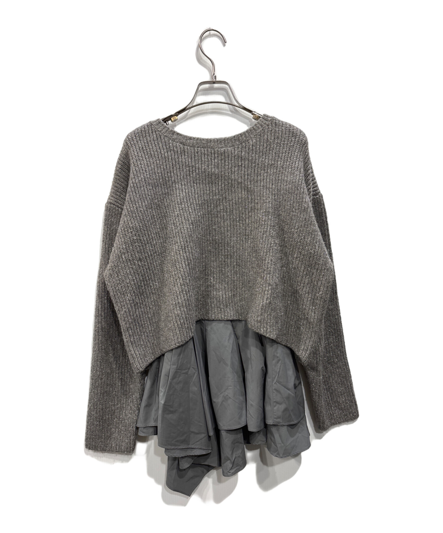 中古・古着通販】CADUNE (カデュネ) フレアSETニット グレー サイズ:38