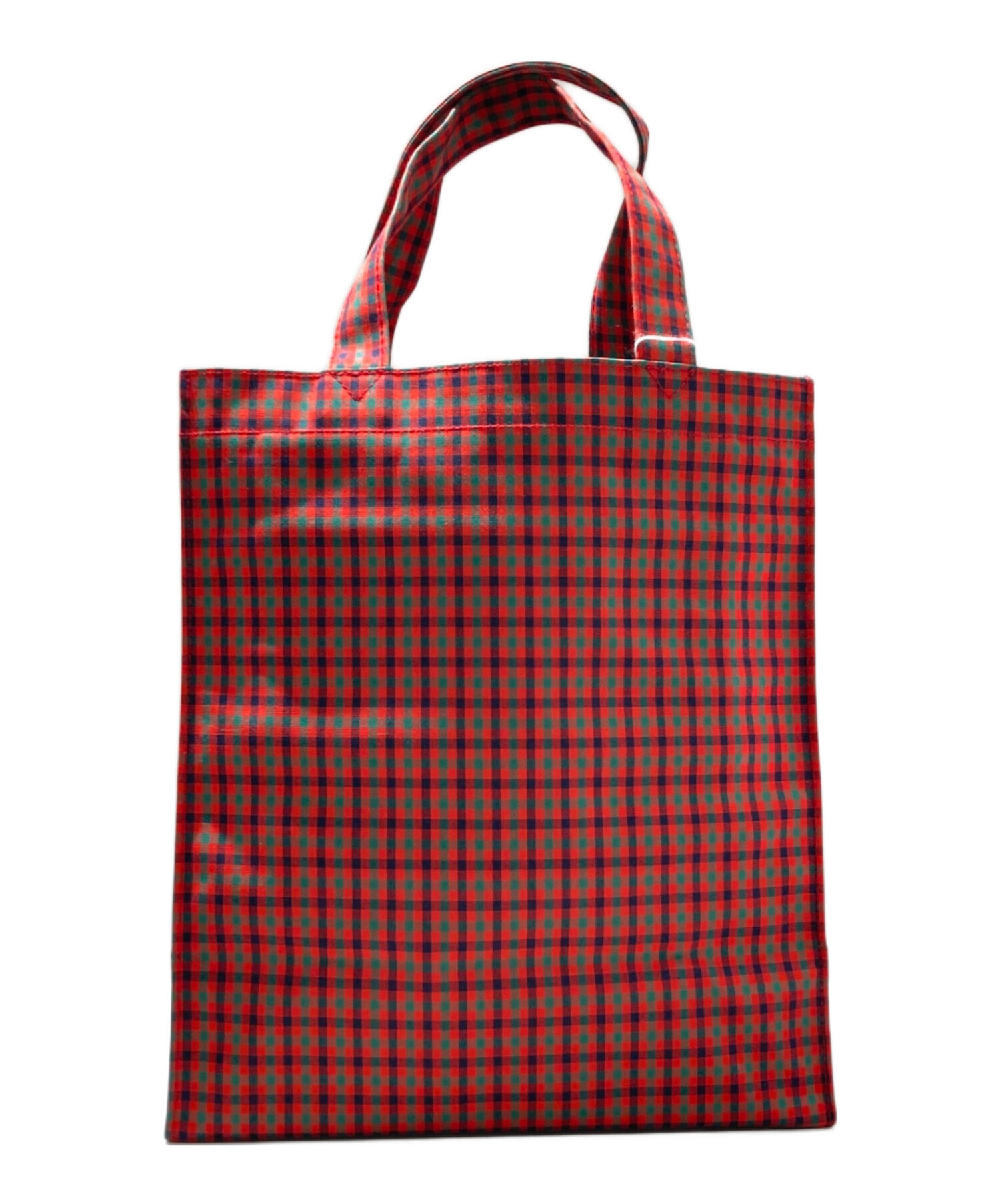 中古・古着通販】familiar (ファミリア) チェックトートバッグ レッド