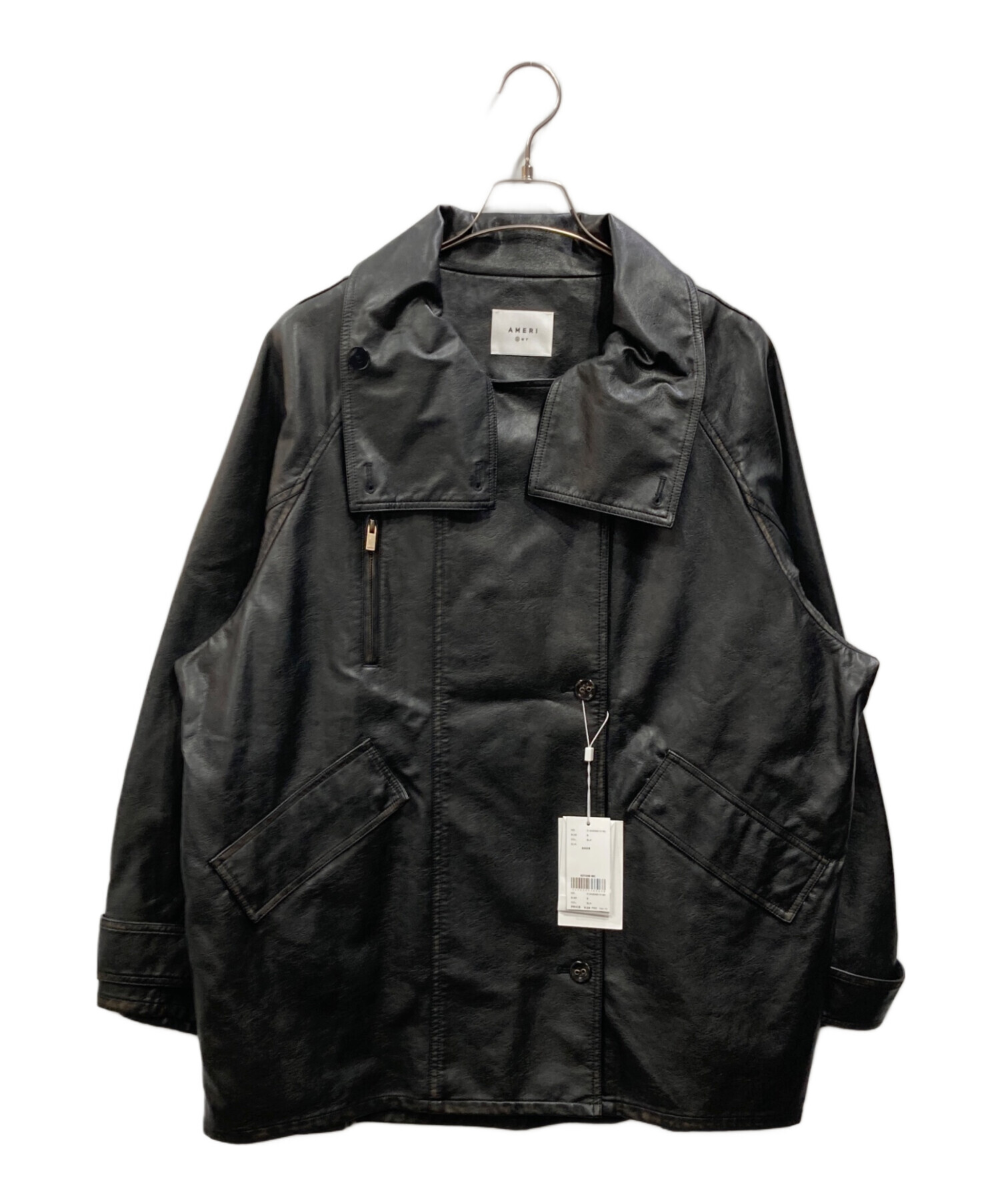 中古・古着通販】AMERI (アメリ) USED LIKE SYNTHETIC LEATHER JACKET