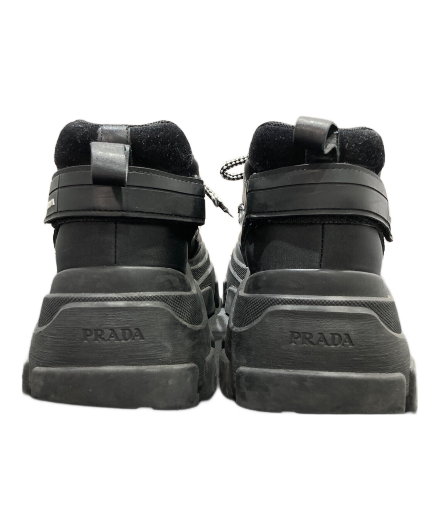 中古・古着通販】PRADA (プラダ) ペガサス レザースニーカー ブラック