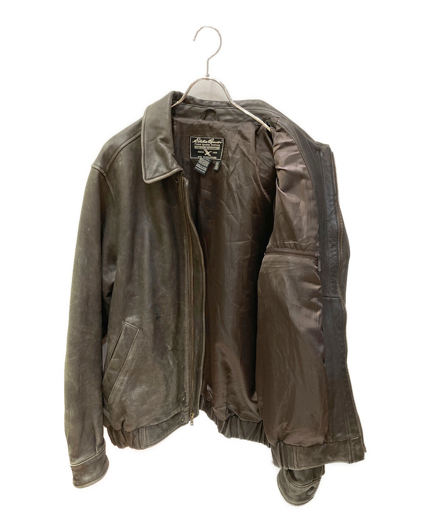 中古・古着通販】Eddie Bauer (エディーバウアー) 古着レザーブルゾン