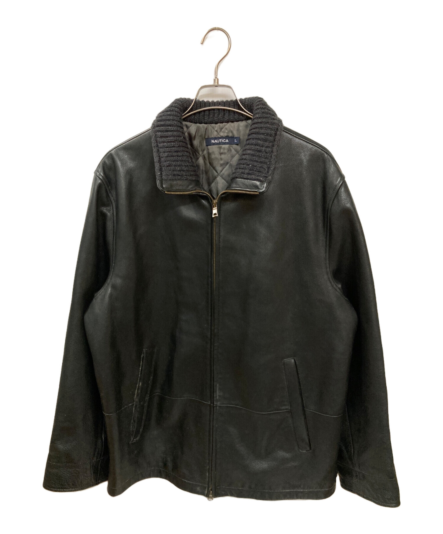 中古・古着通販】NAUTICA (ノーティカ) レザージャケット ブラック