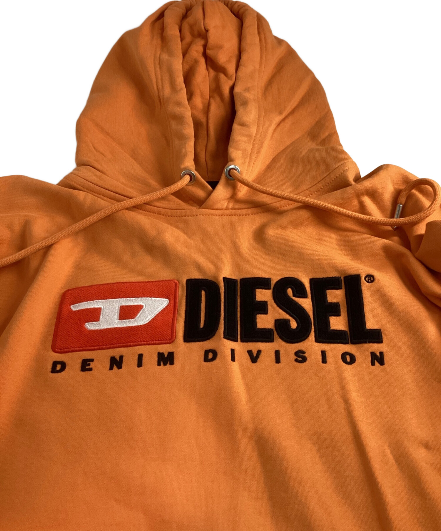 中古・古着通販】DIESEL (ディーゼル) ロゴ刺繍パーカー オレンジ