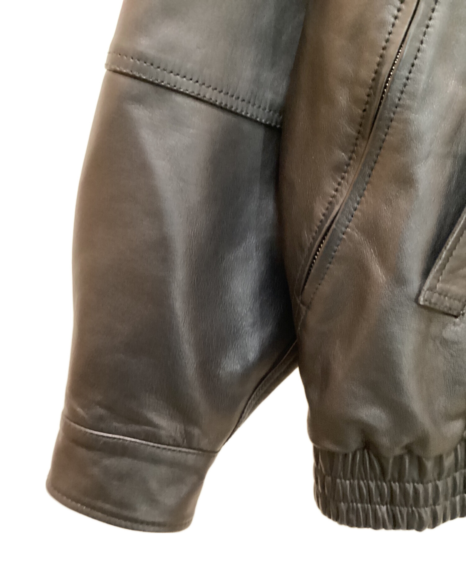 中古・古着通販】BEAMS (ビームス) シープレザーブルゾン ブラック