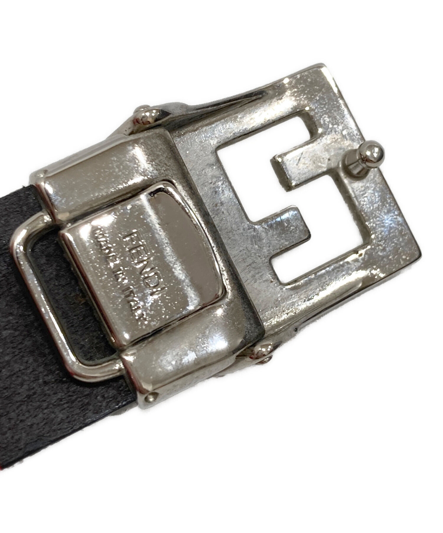 中古・古着通販】FENDI (フェンディ) ズッカロゴバックルレザーベルト