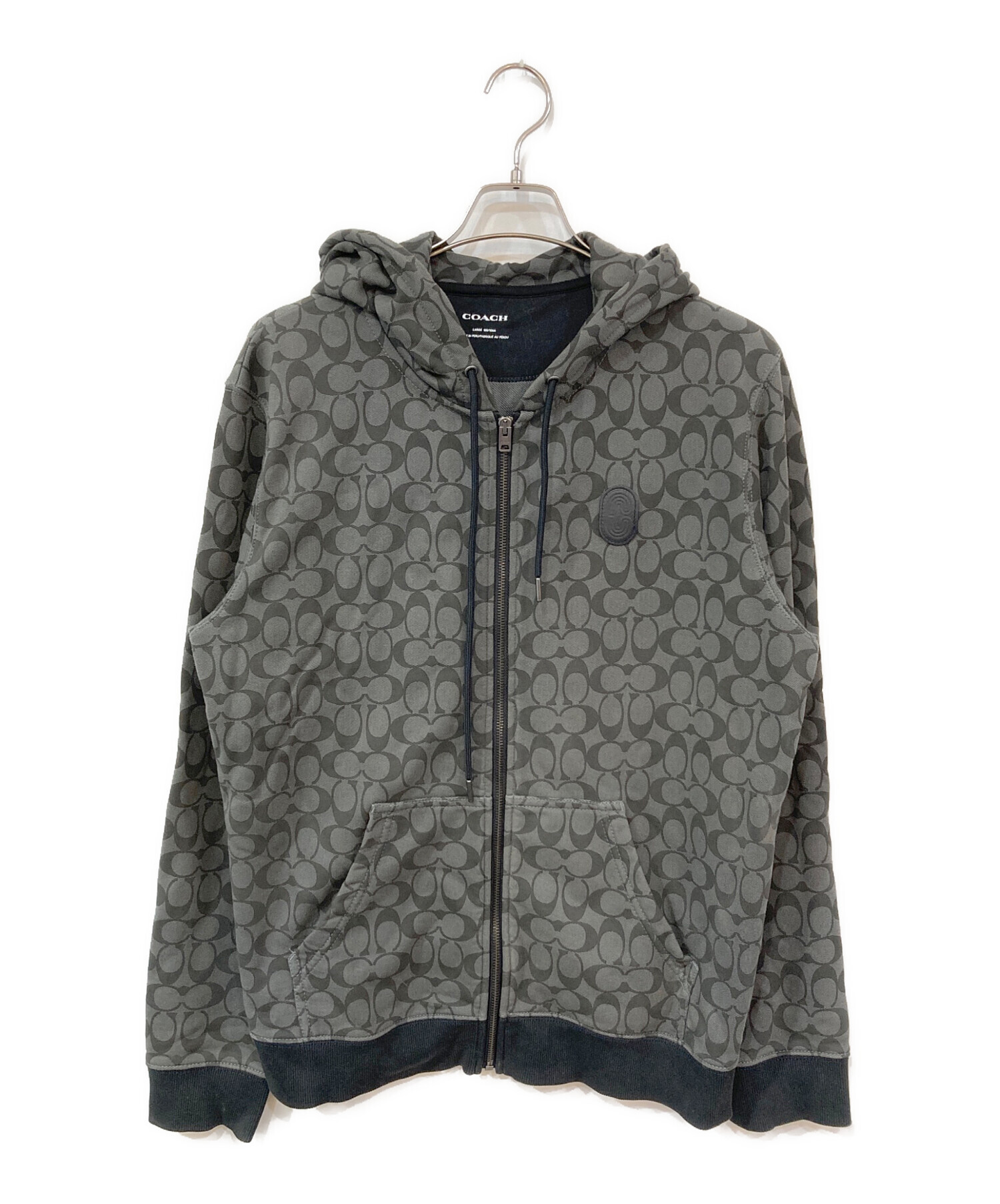 中古・古着通販】COACH (コーチ) シグネチャージップパーカー ブラック