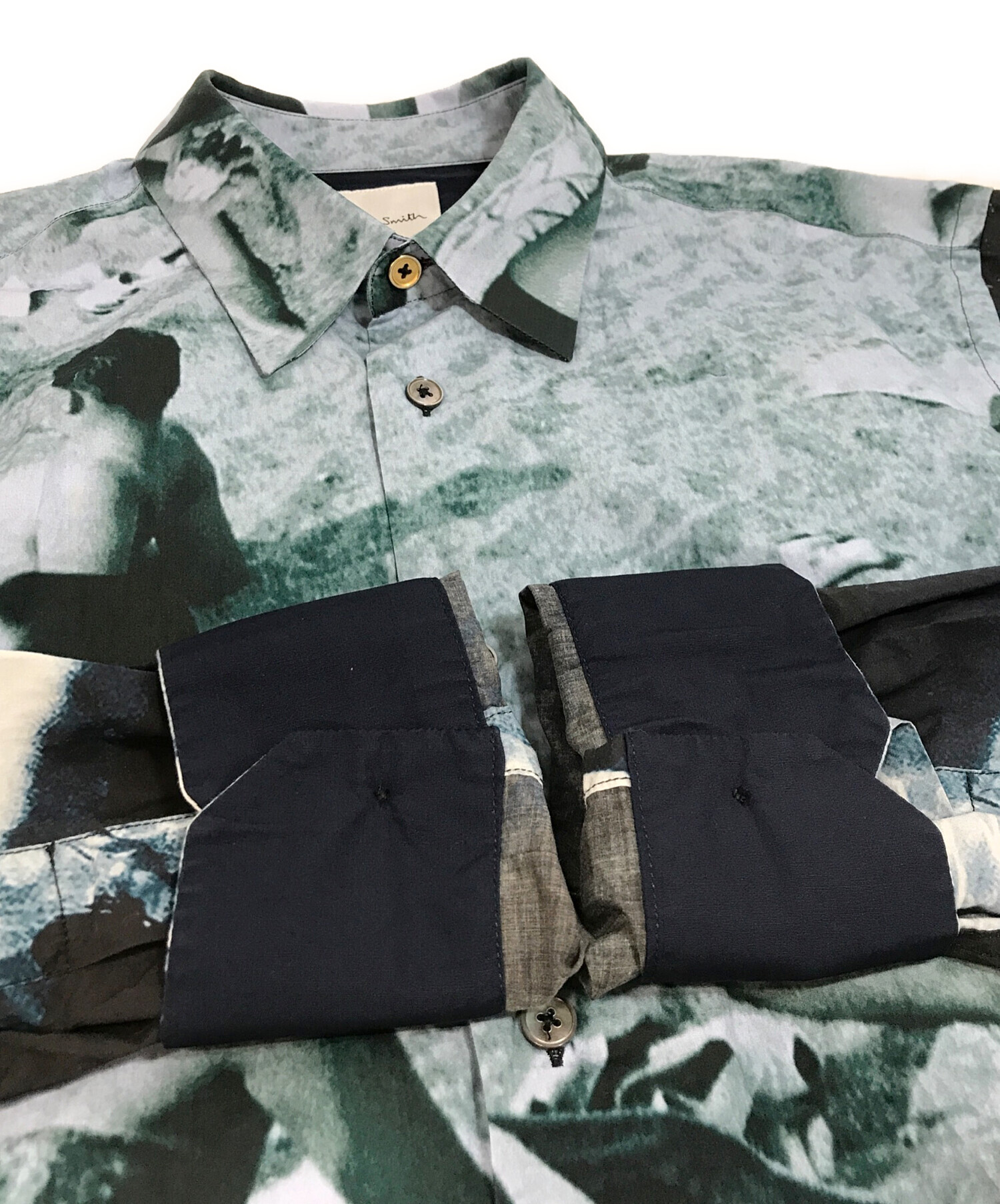 中古・古着通販】PAUL SMITH (ポールスミス) 総柄シャツ ブルー サイズ