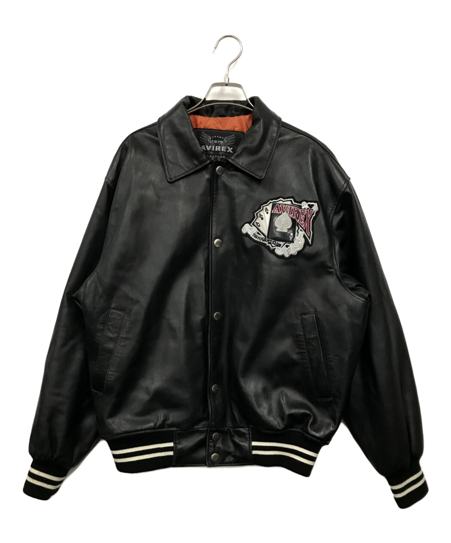 中古・古着通販】AVIREX (アヴィレックス) レザースタジャン ブラック