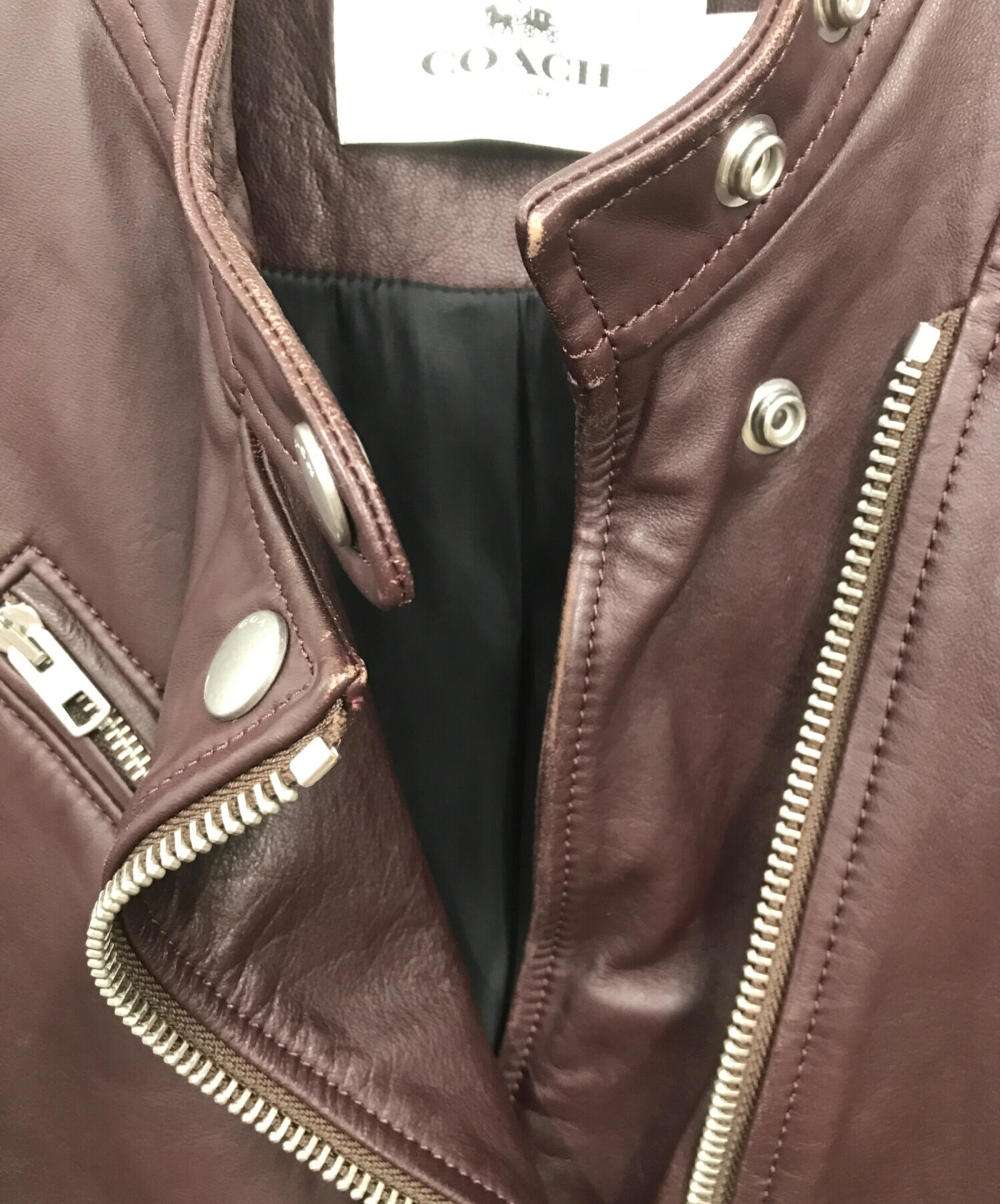 中古・古着通販】COACH (コーチ) シープレザーダブルライダース