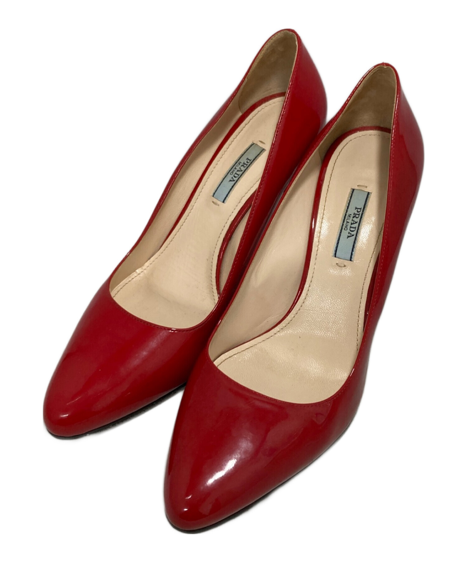 中古・古着通販】PRADA (プラダ) パンプス レッド サイズ:40｜ブランド
