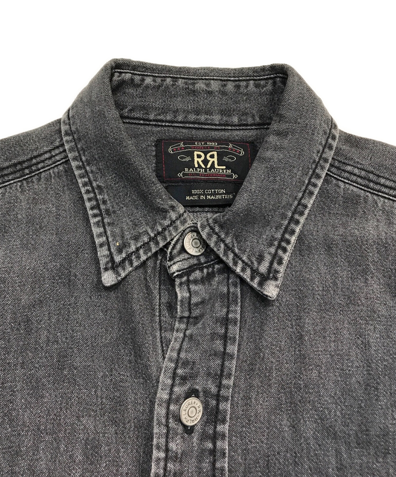 中古・古着通販】RRL (ダブルアールエル) 90sデニムシャツ ブラック