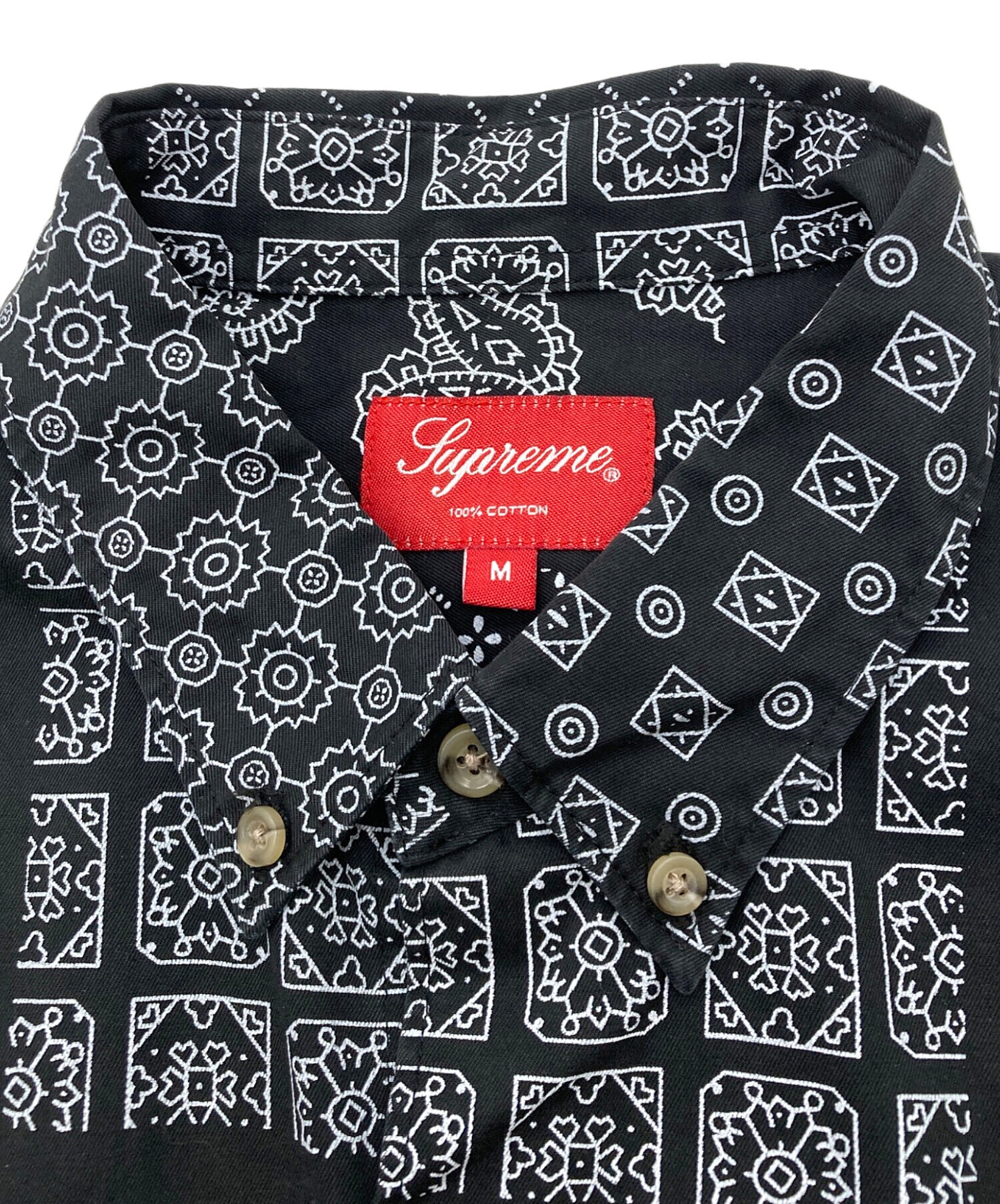 中古・古着通販】Supreme (シュプリーム) Paisley Grid Shirt ブラック