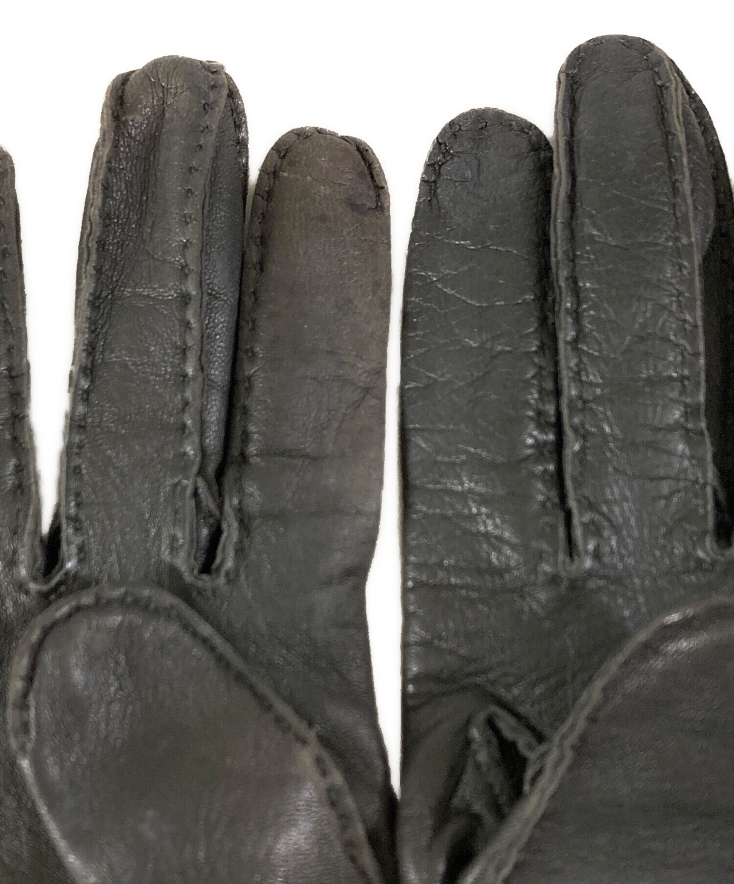 中古・古着通販】HERMES (エルメス) レザーグローブ ブラック