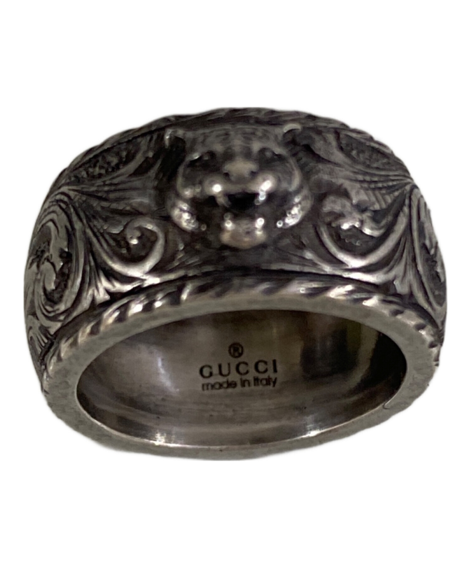 中古・古着通販】GUCCI (グッチ) Thin Silver Ring With Feline Head