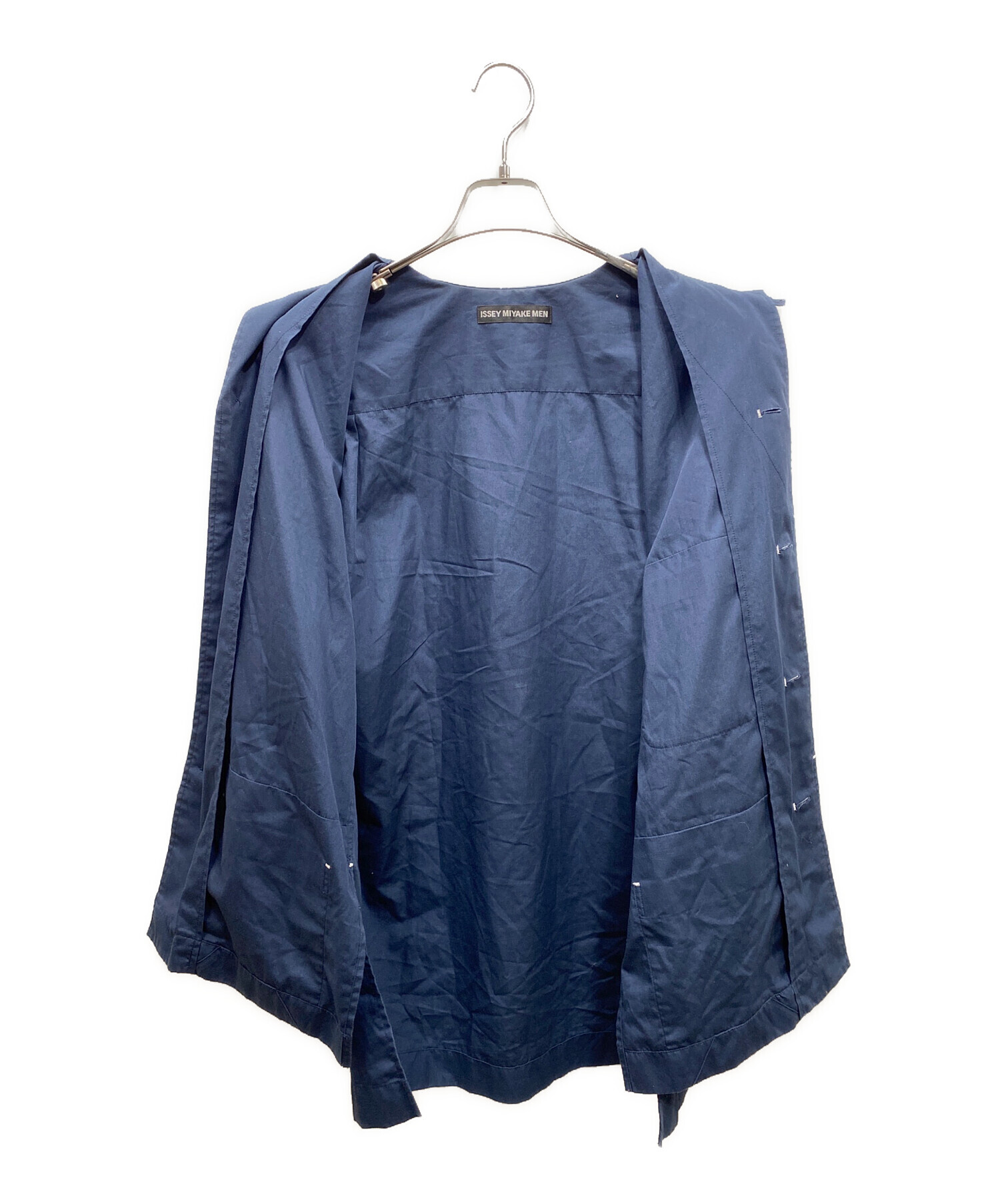 中古・古着通販】ISSEY MIYAKE (イッセイミヤケ) 長袖シャツ ネイビー