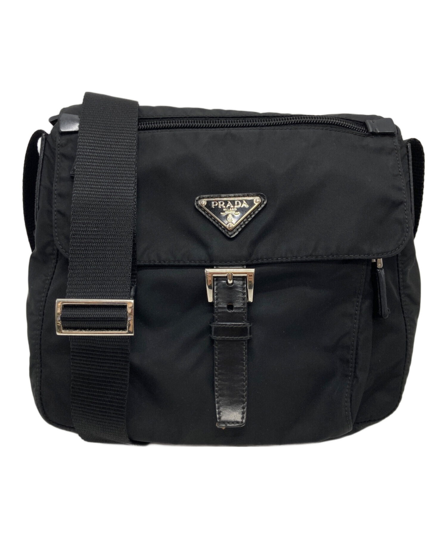 中古・古着通販】PRADA (プラダ) ロゴプレート ナイロンショルダー