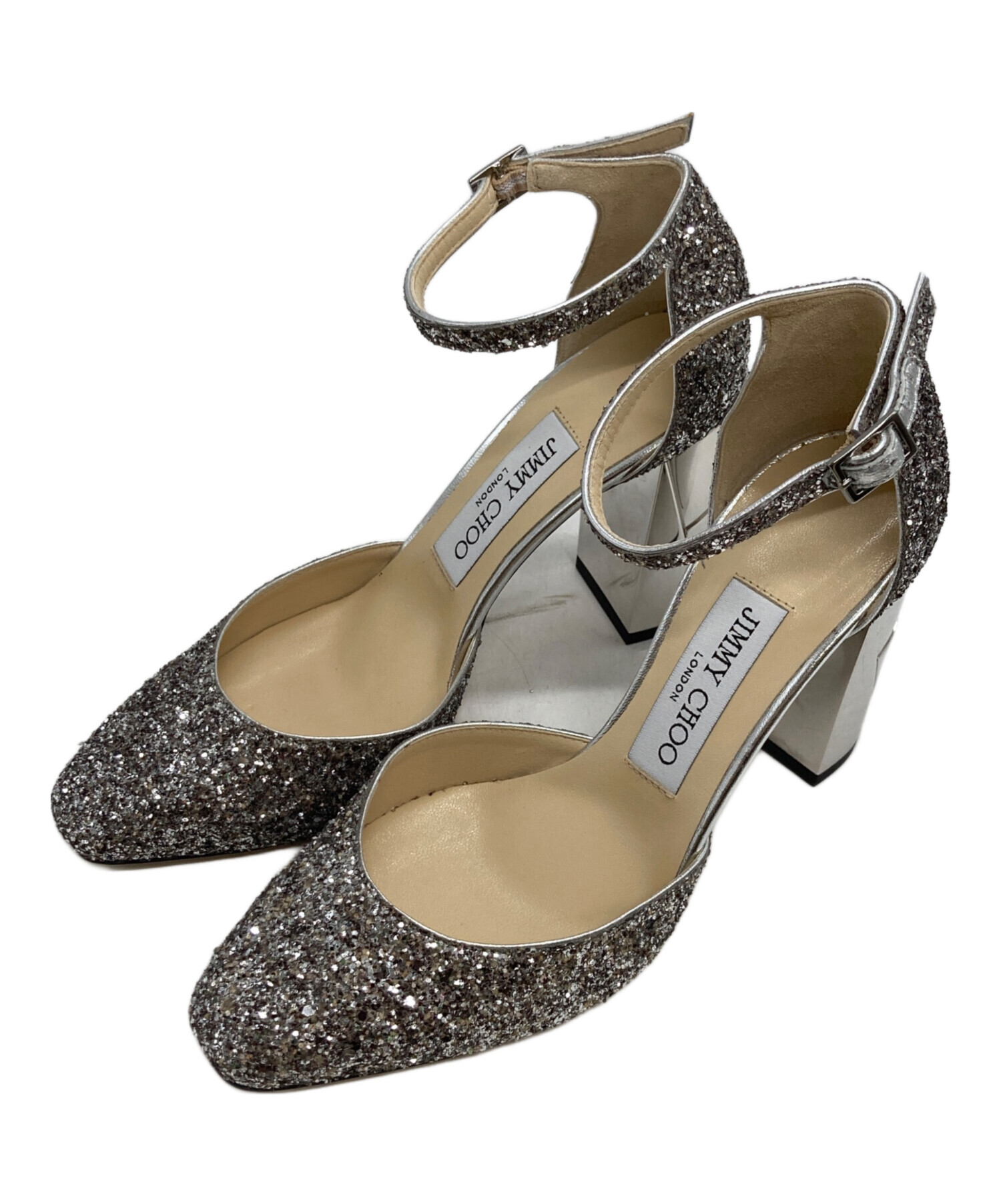中古・古着通販】JIMMY CHOO (ジミーチュウ) ストラップヒールパンプス