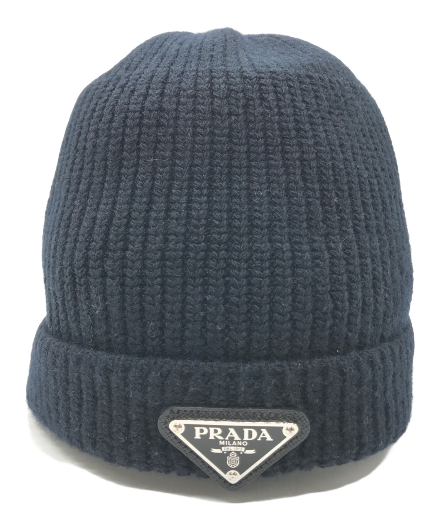 中古・古着通販】PRADA (プラダ) ウール&カシミヤ ビーニー ネイビー