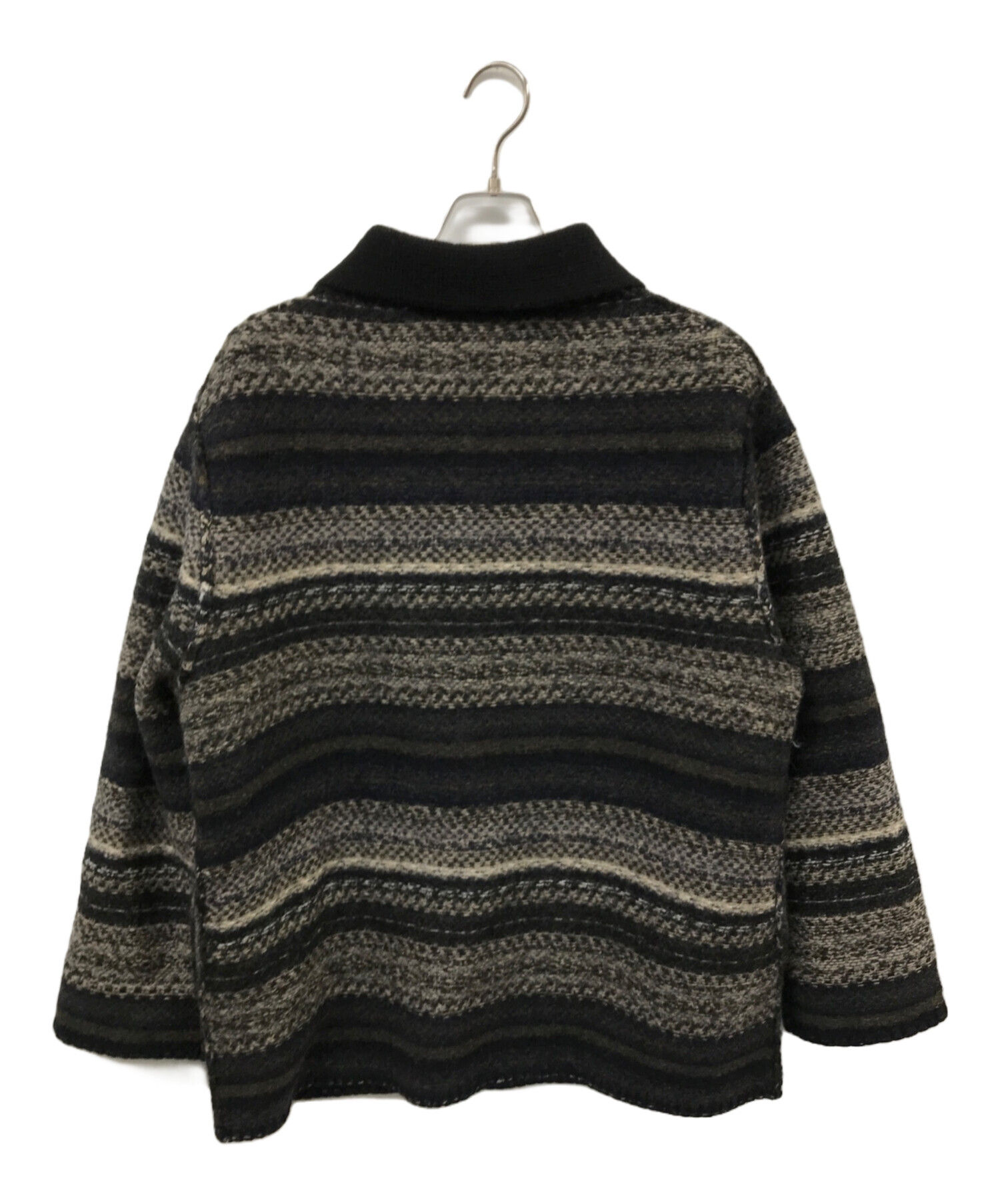 中古・古着通販】PERVERZE (パーバーズ) Blanket Border Coat ブラック