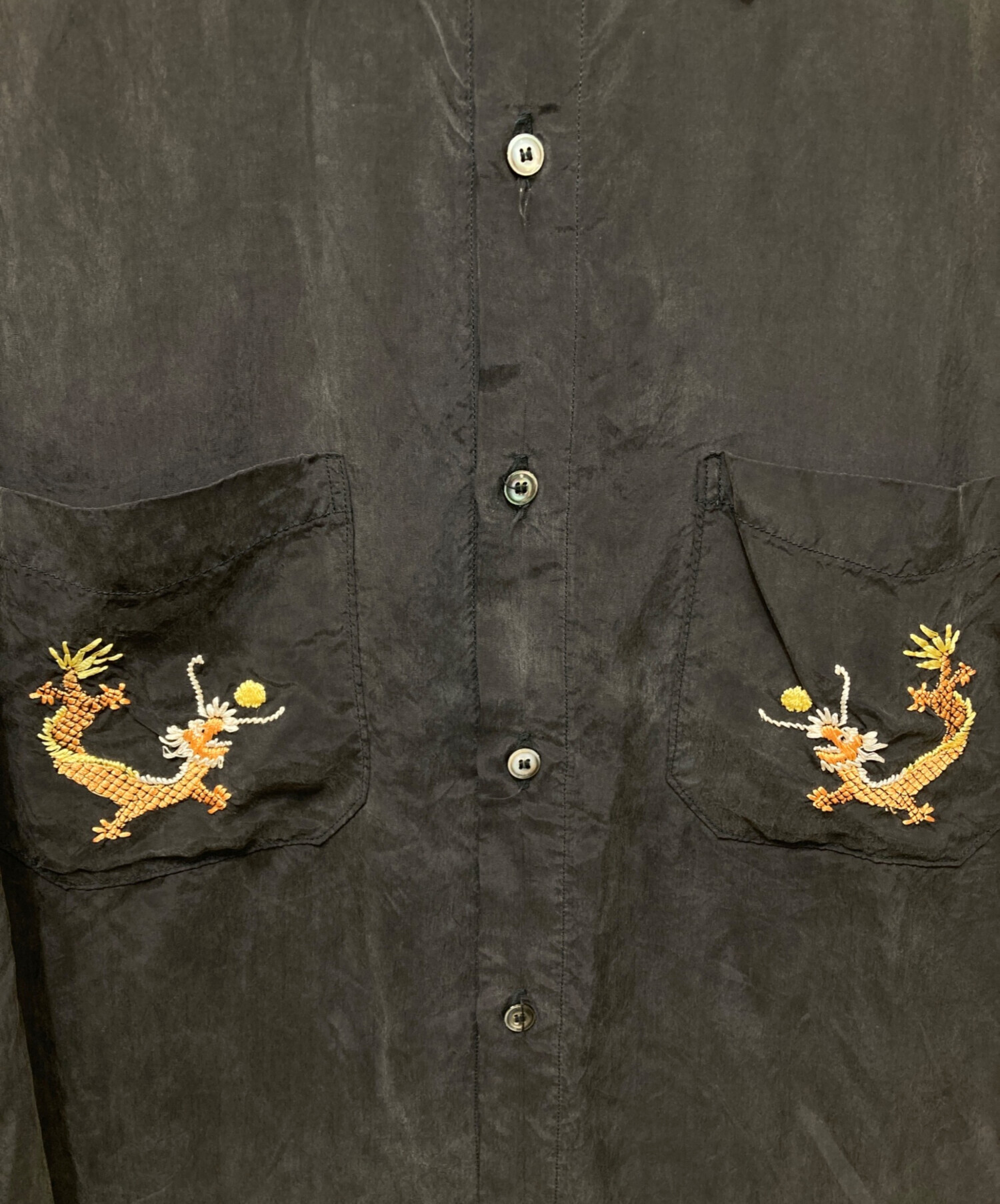 中古・古着通販】ANCELLM (アンセルム) AGING EMBROIDERY SHIRT