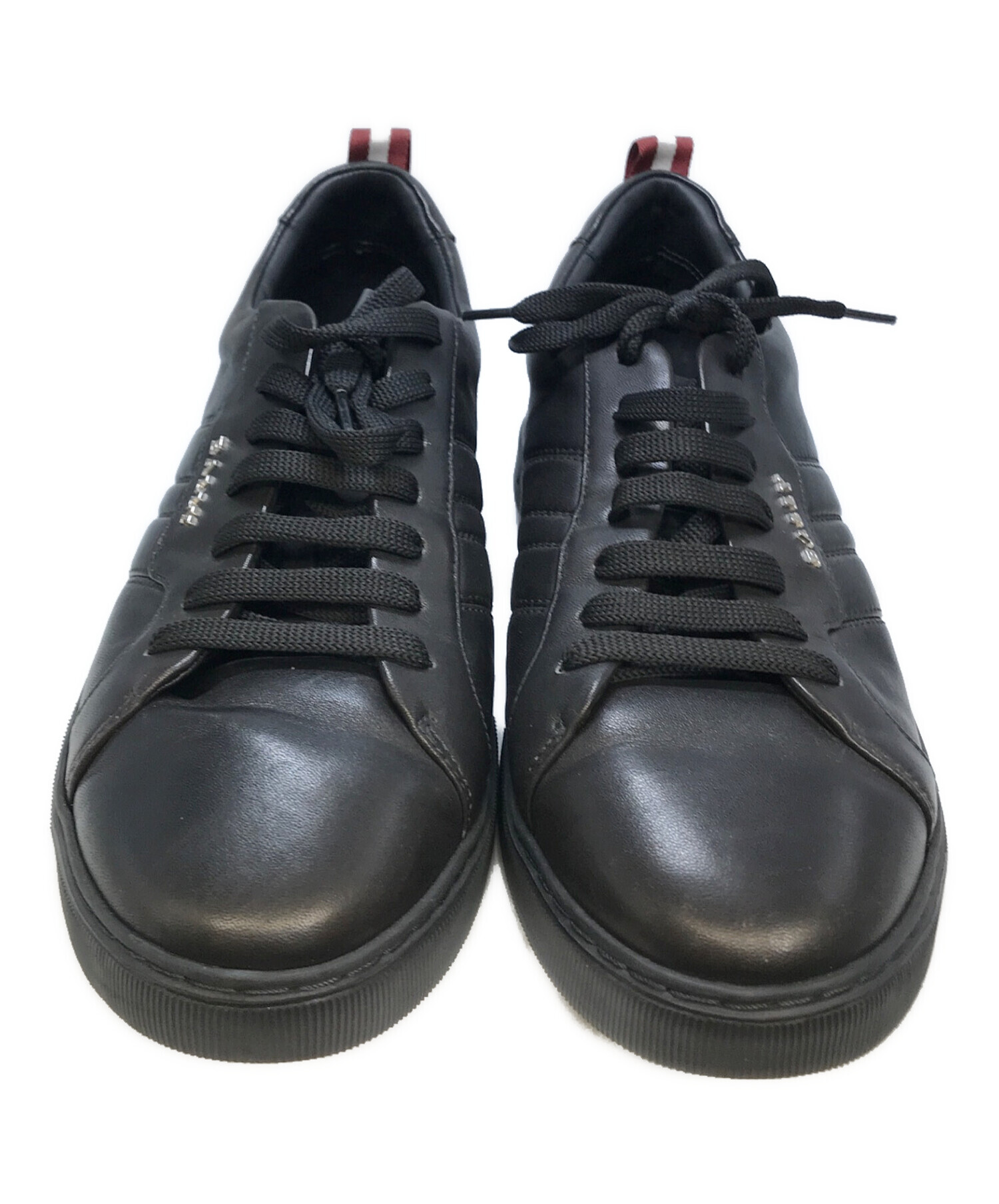 中古・古着通販】BALLY (バリー) レザースニーカー ブラック サイズ:US