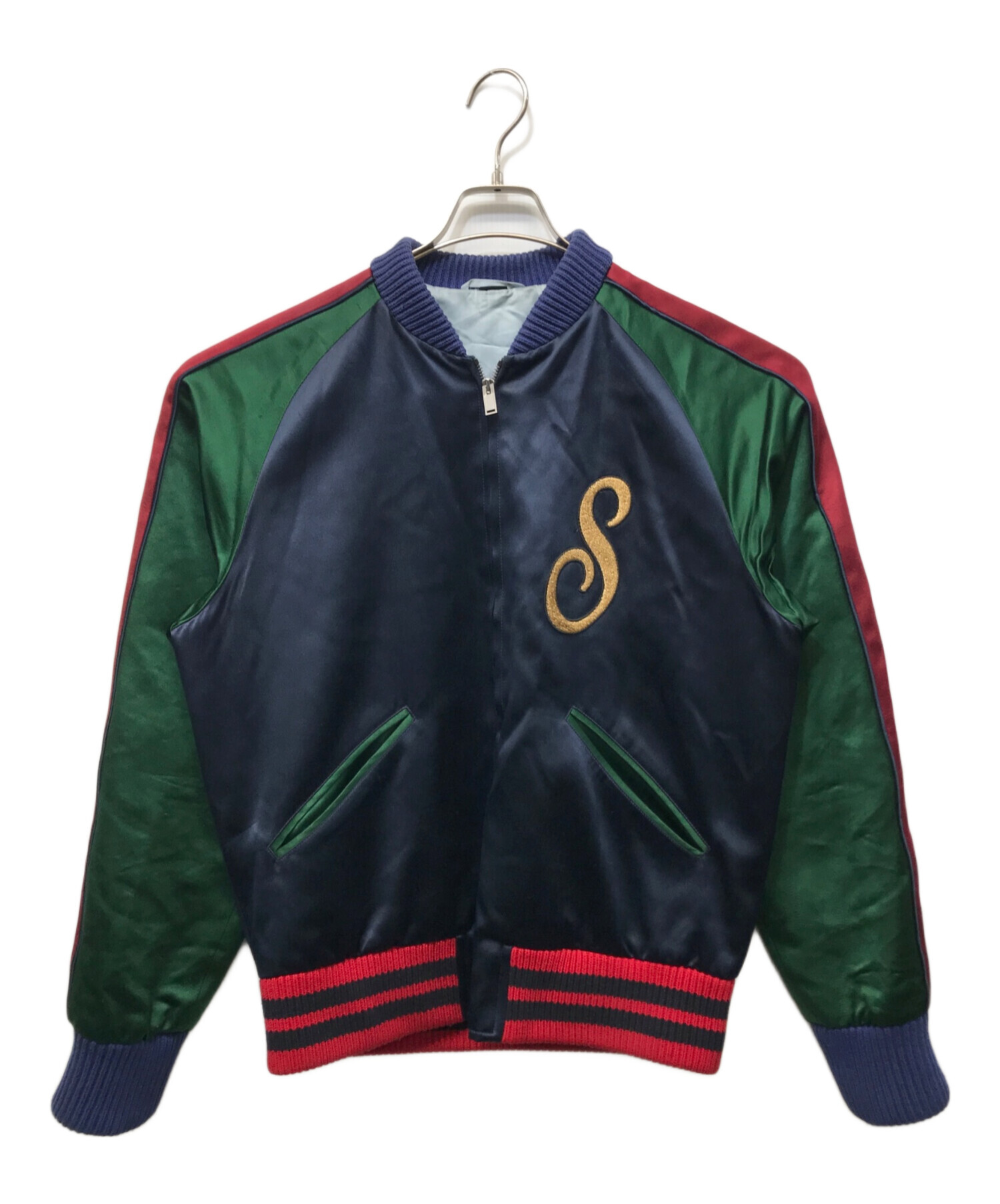 中古・古着通販】GUCCI (グッチ) タイガー刺繍スカジャン ブルー