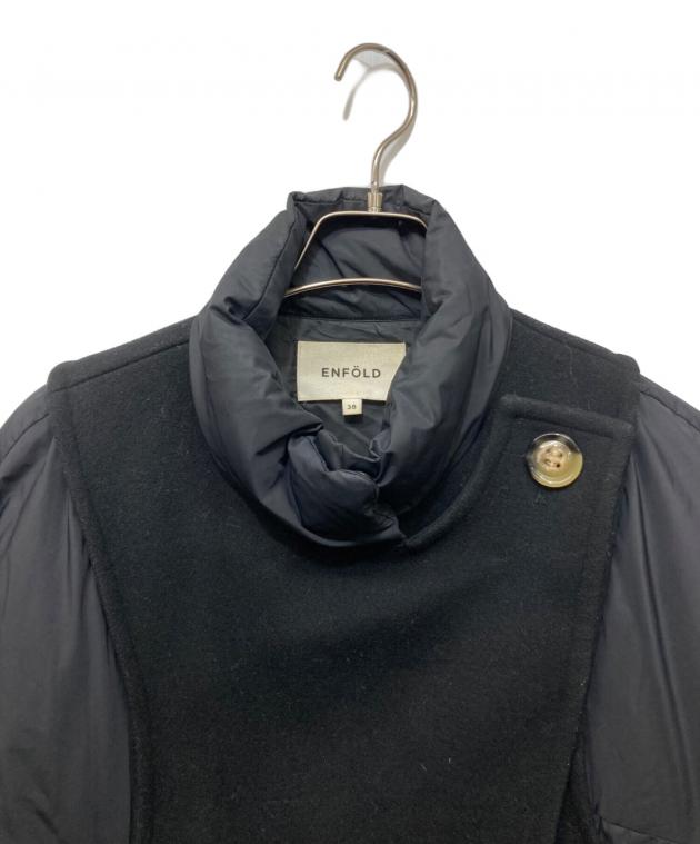 中古・古着通販】ENFOLD (エンフォルド) MELTON×DOWN COAT ブラック