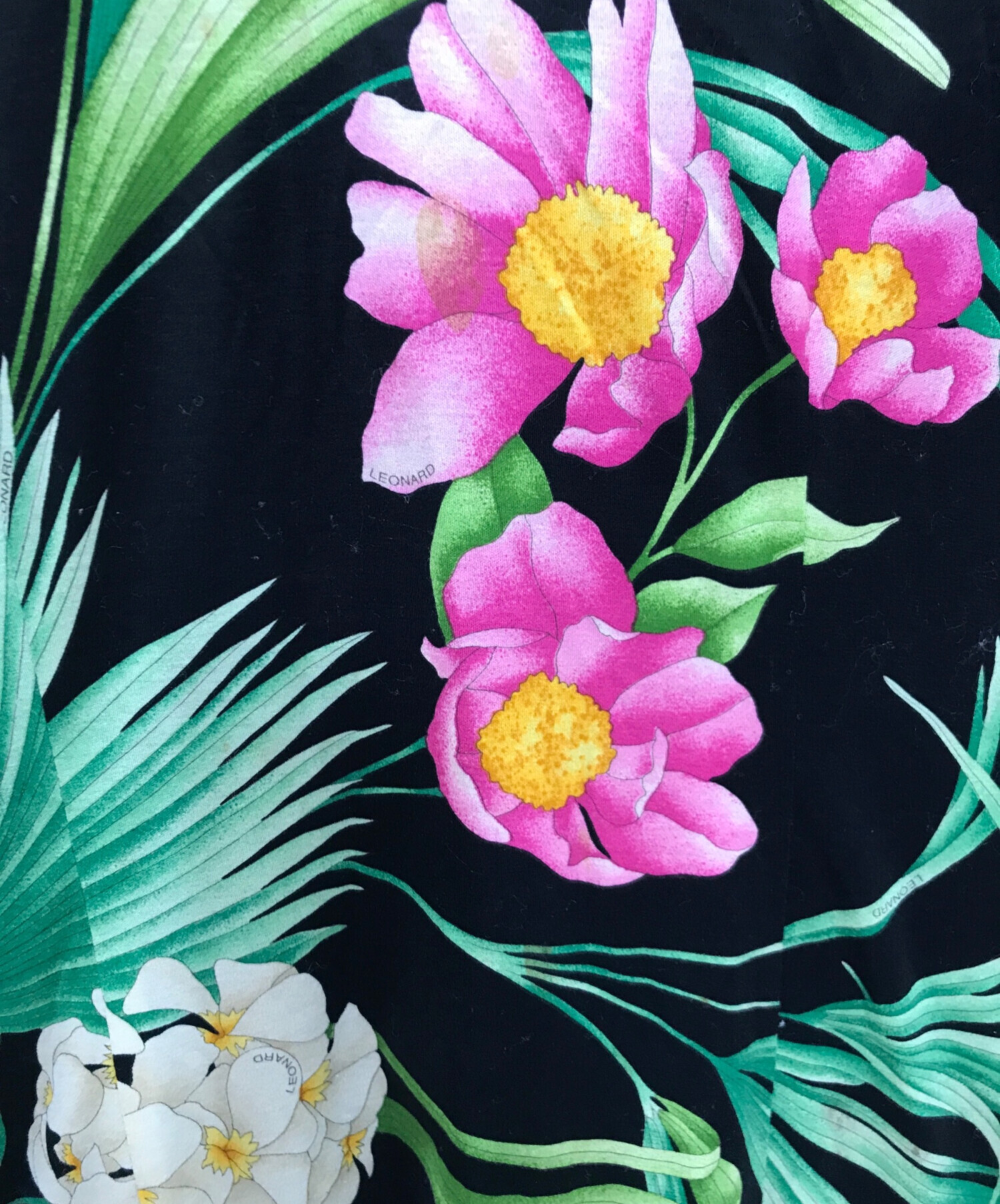 中古・古着通販】LEONARD (レオナール) 花柄ワンピース ブラック