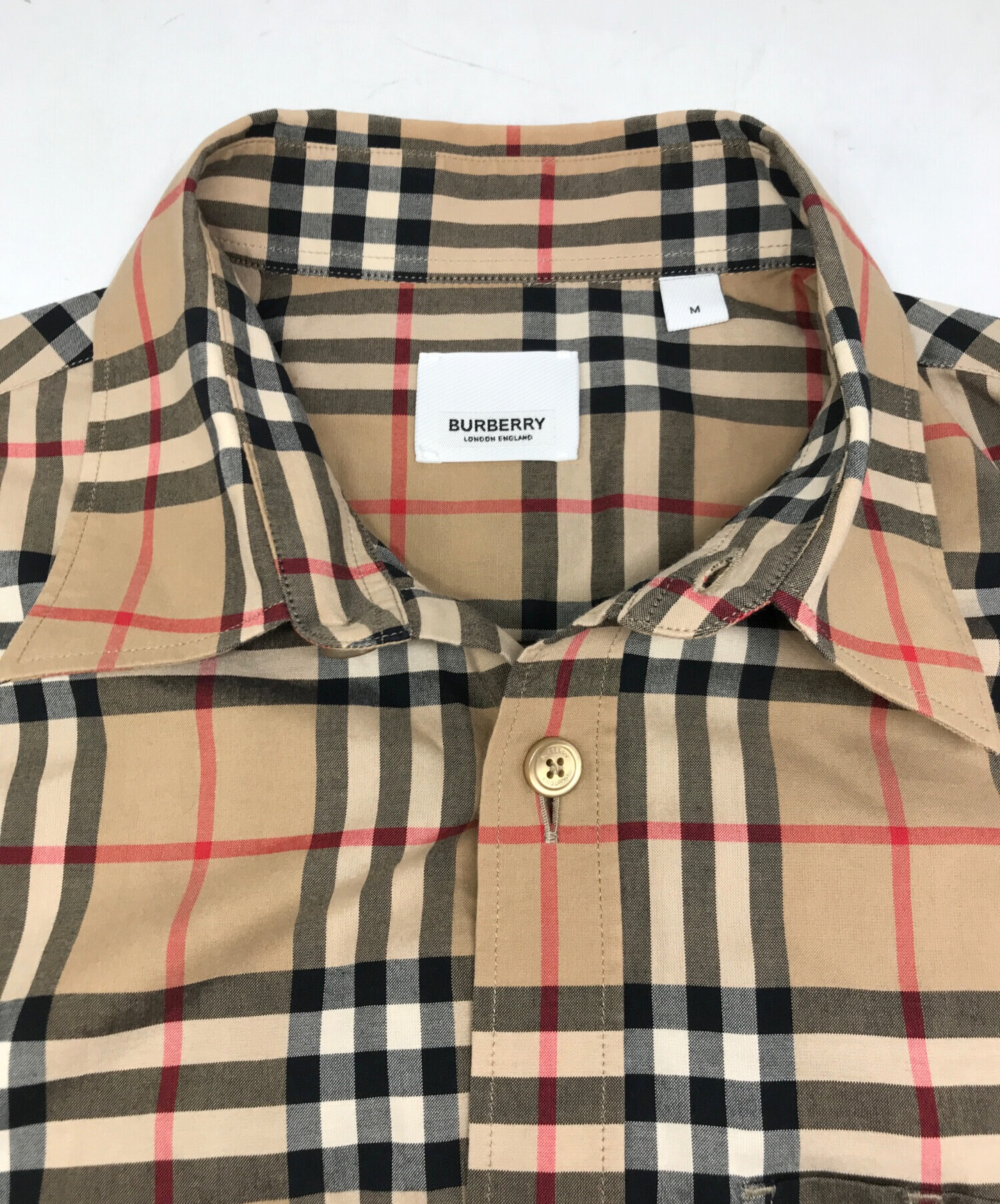中古・古着通販】BURBERRY (バーバリー) チェックシャツ ベージュ