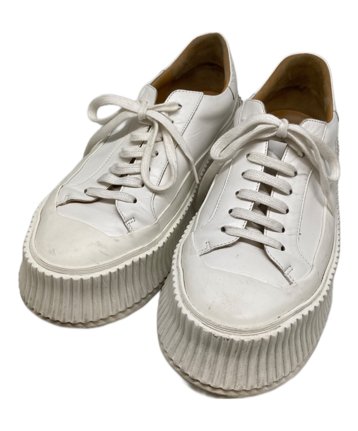 中古・古着通販】JIL SANDER (ジルサンダー) レザー厚底スニーカー