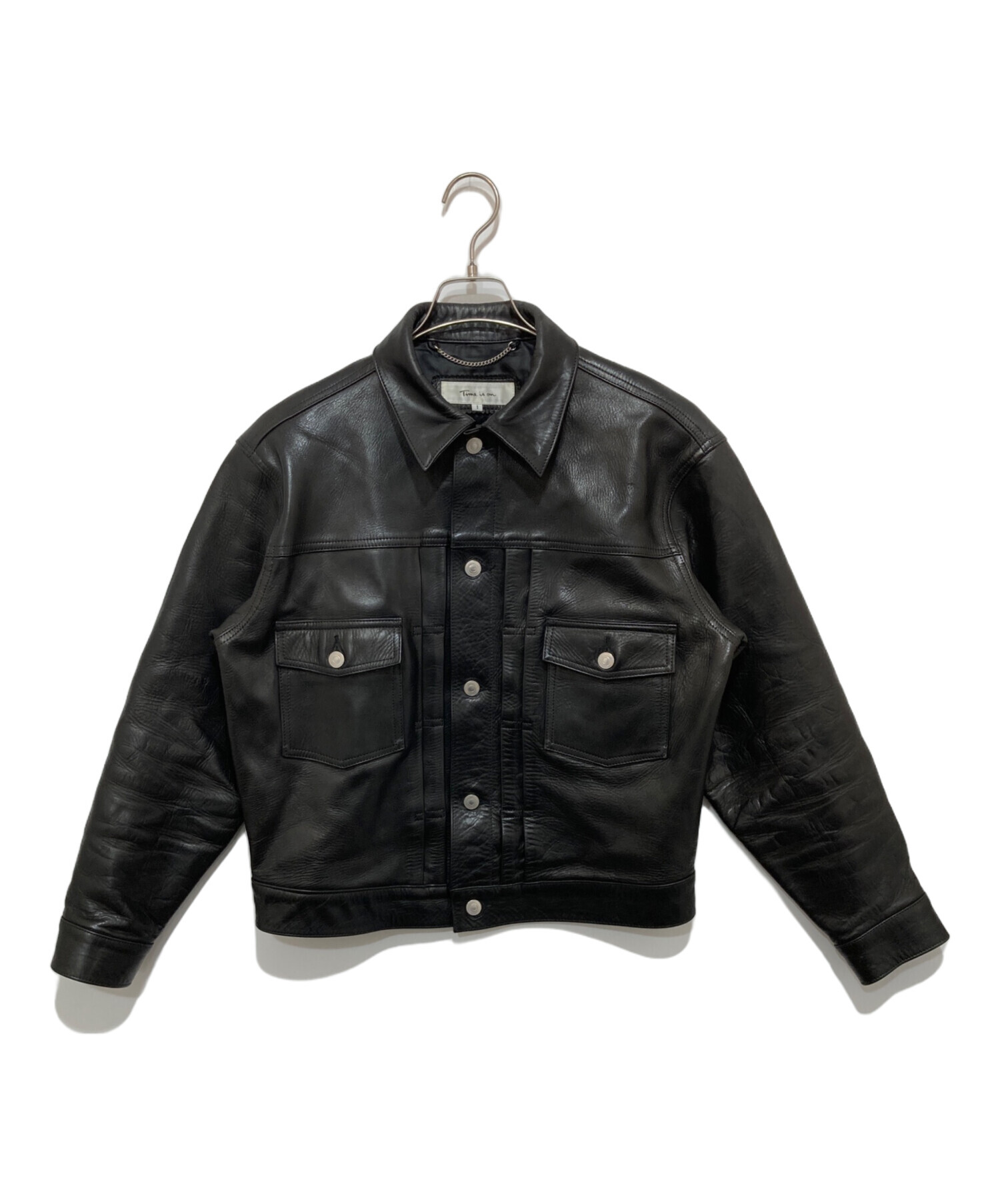 中古・古着通販】time in on (タイムイズオン) LEATHER TRUCKER JACKET