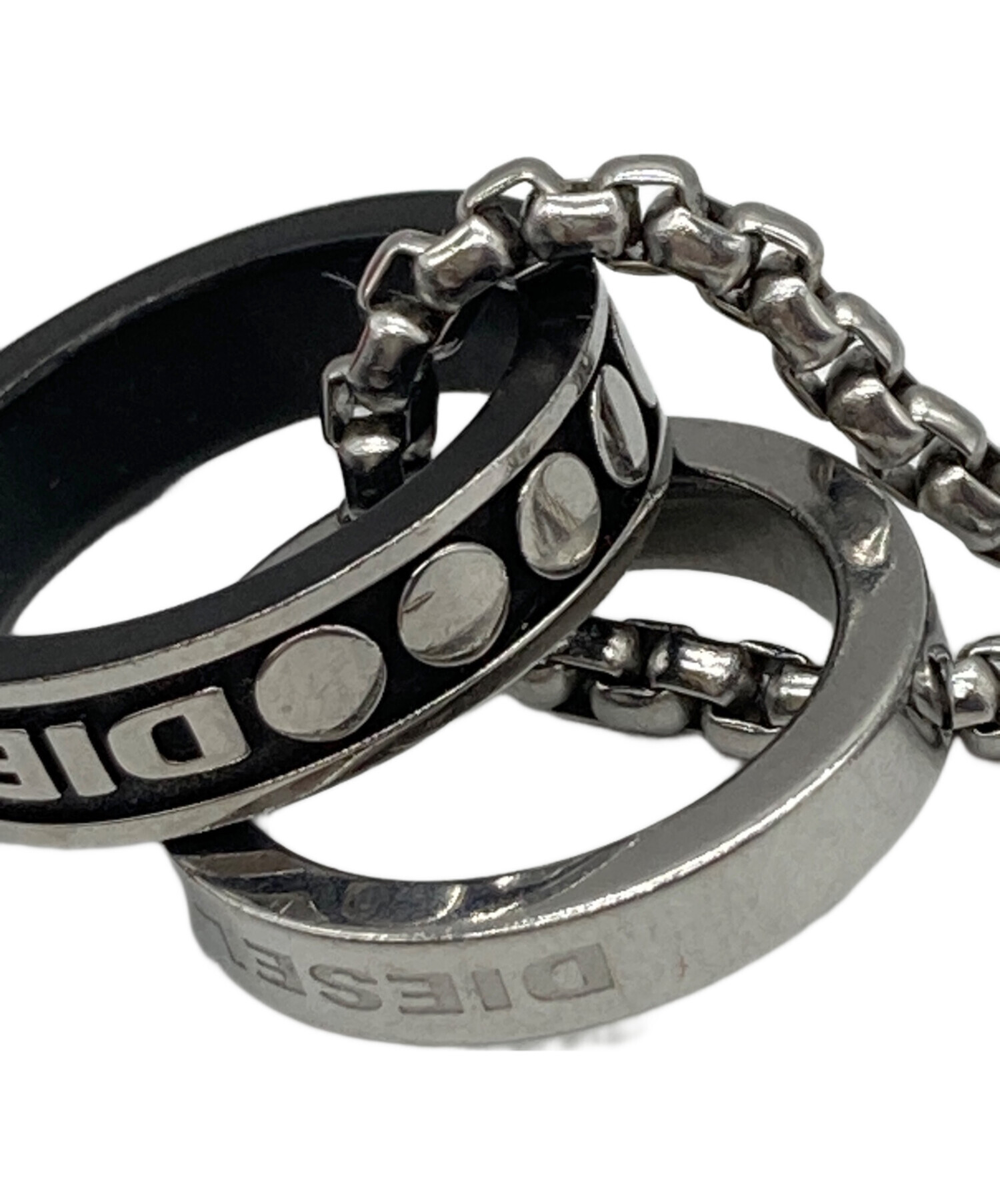 中古・古着通販】DIESEL (ディーゼル) ダブルリング ネックレス