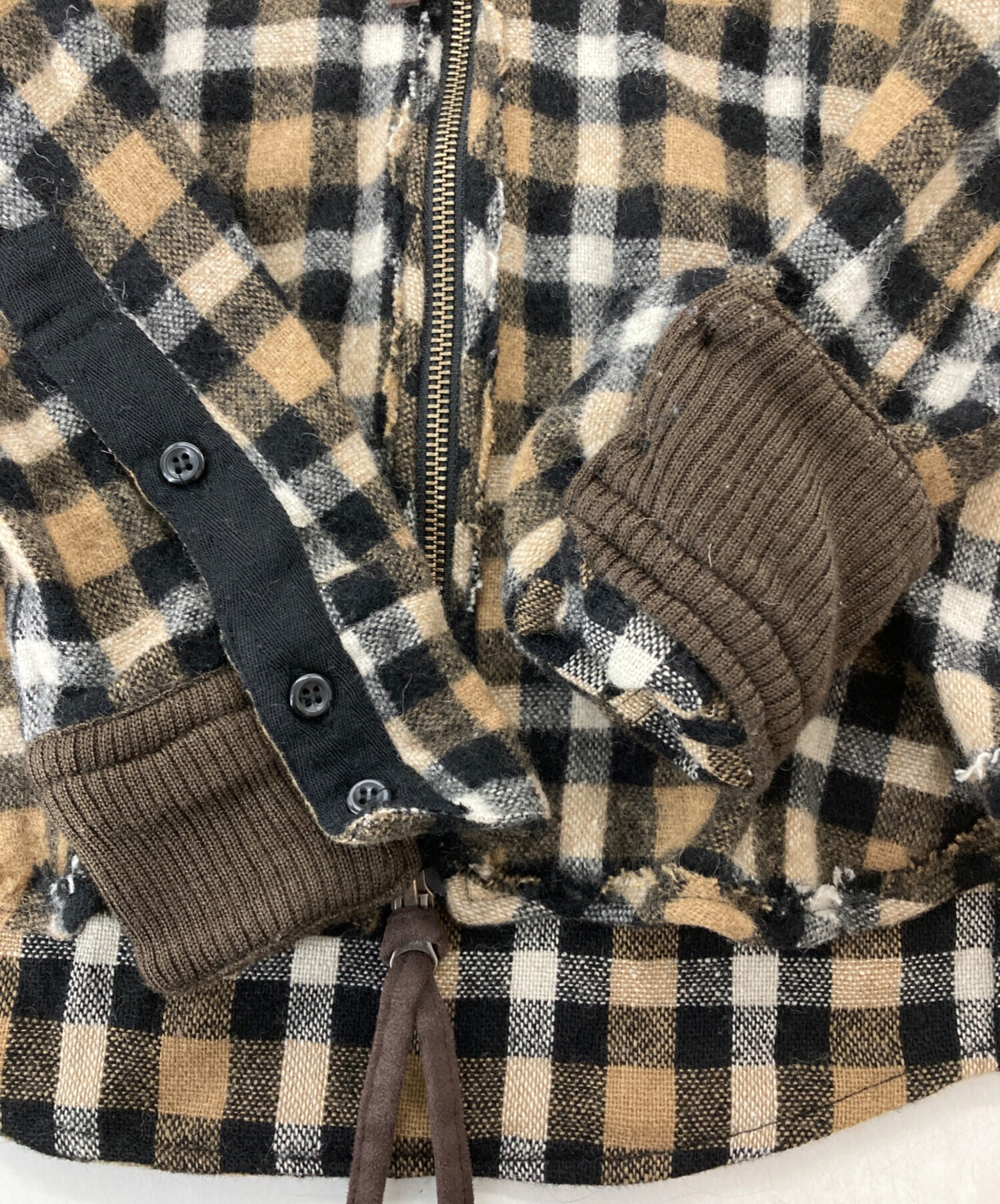 中古・古着通販】PPFM (ピーピーエフエム) チェックジップパーカー