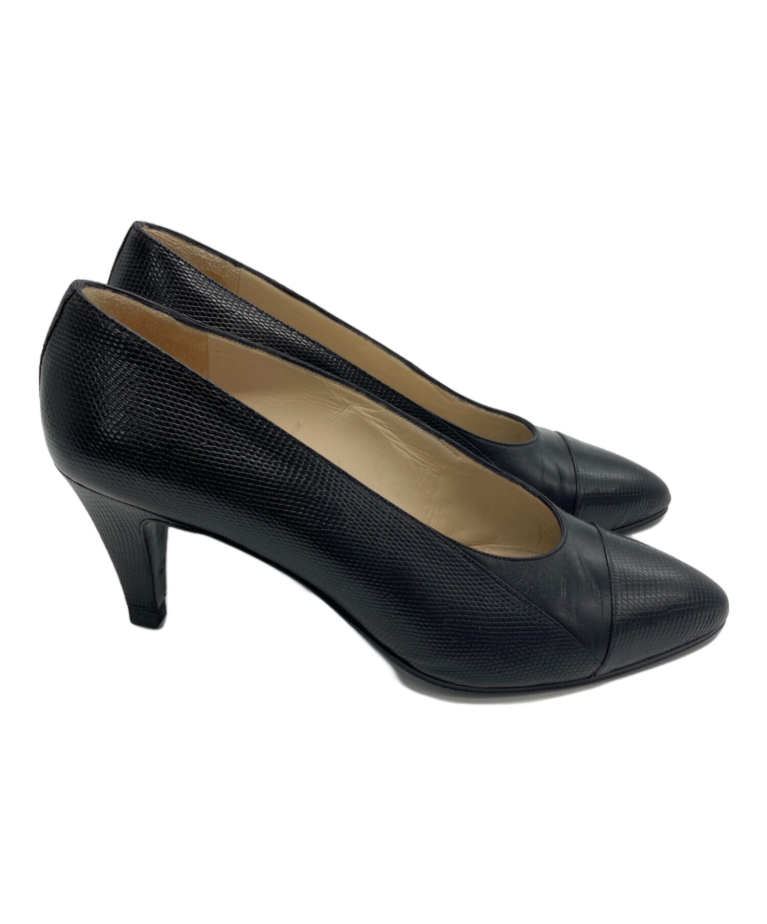中古・古着通販】CHANEL (シャネル) ヒールパンプス ブラック サイズ:5