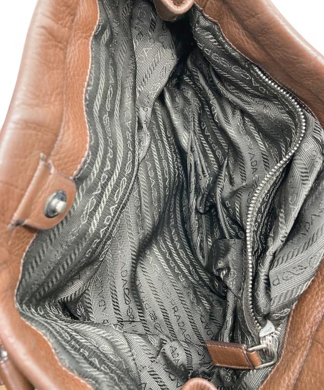 中古・古着通販】PRADA (プラダ) レザートートバッグ ブラウン