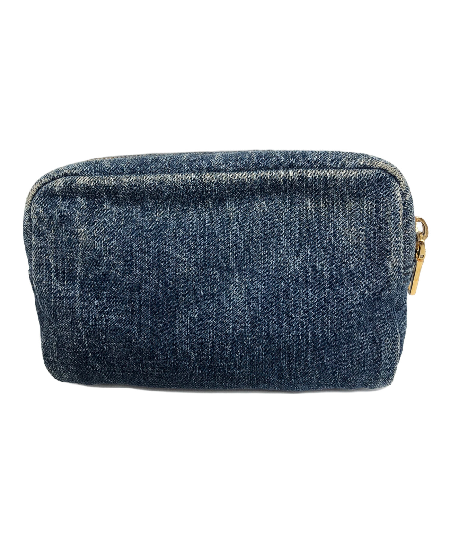 中古・古着通販】PRADA (プラダ) 三角プレートロゴデニムポーチ