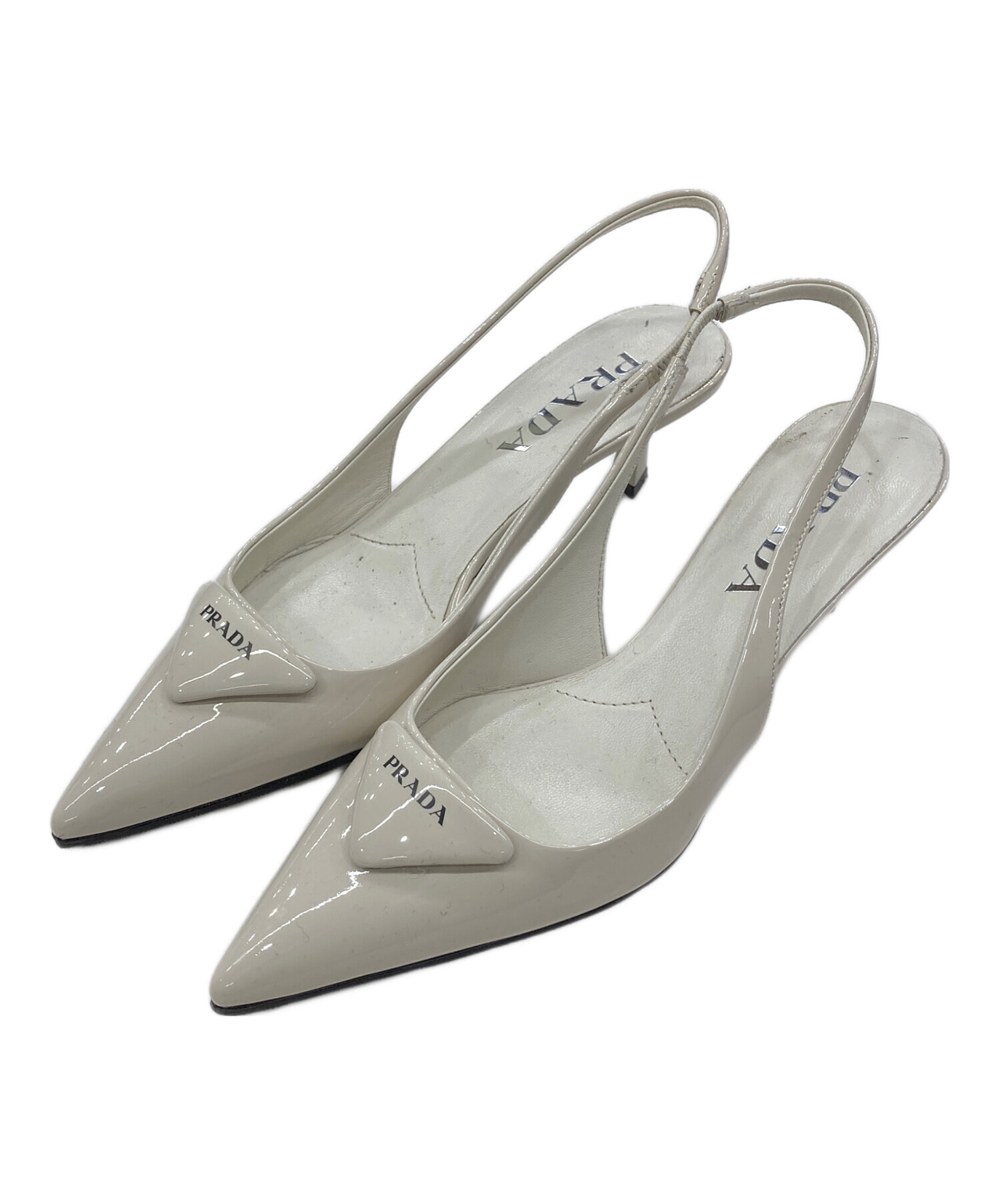 中古・古着通販】PRADA (プラダ) スリングバッグパンプス アイボリー