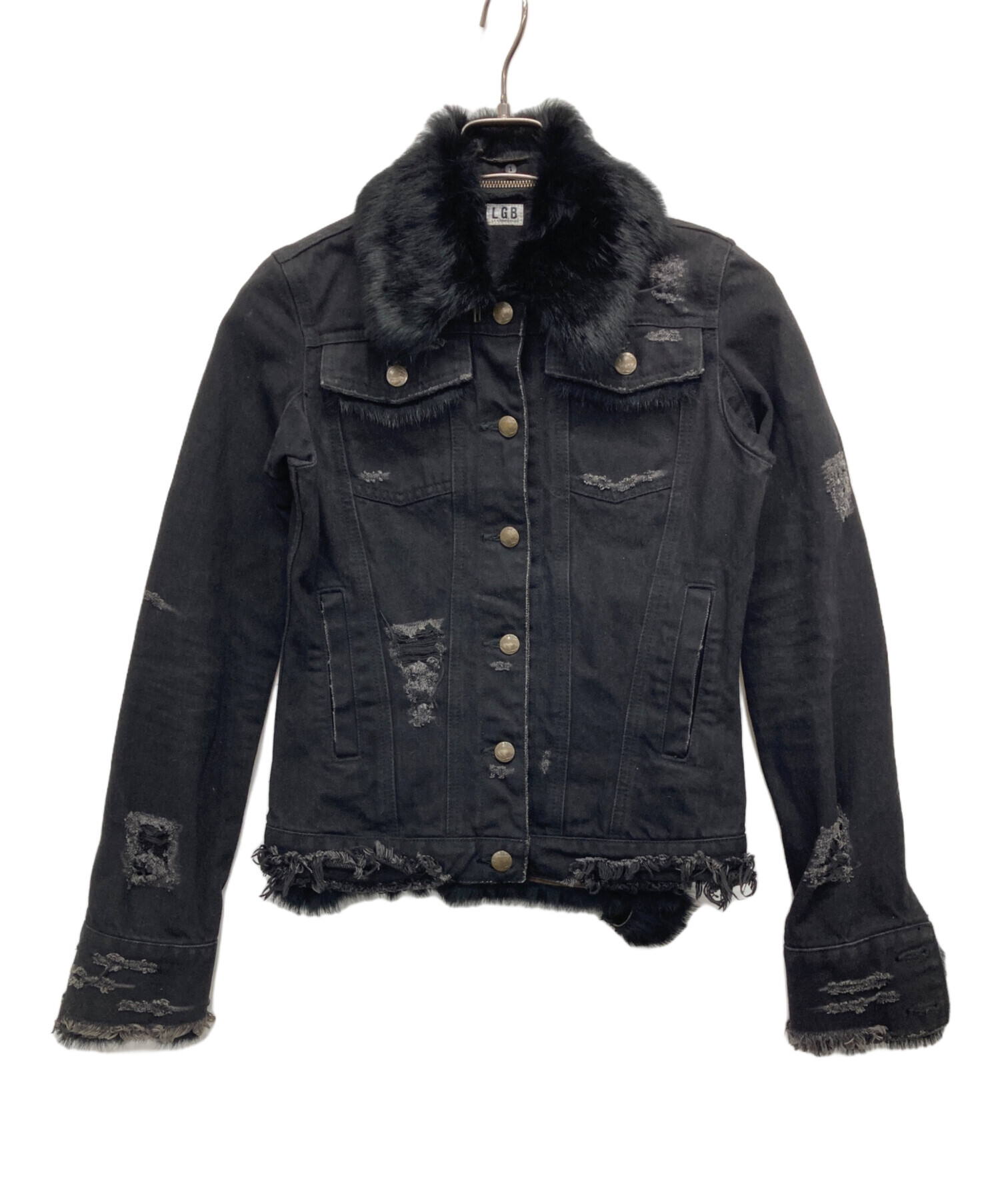 中古・古着通販】L.G.B (ルグランブルー) ファー襟ダメージデニム