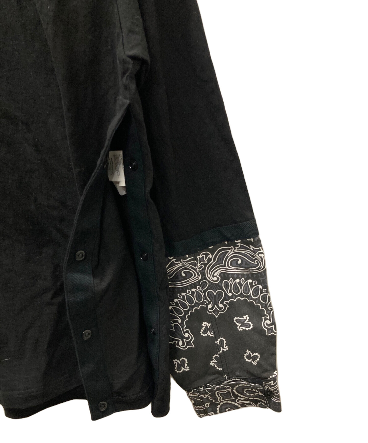 中古・古着通販】sacai (サカイ) Bandana Print L/S T-Shirt ブラック