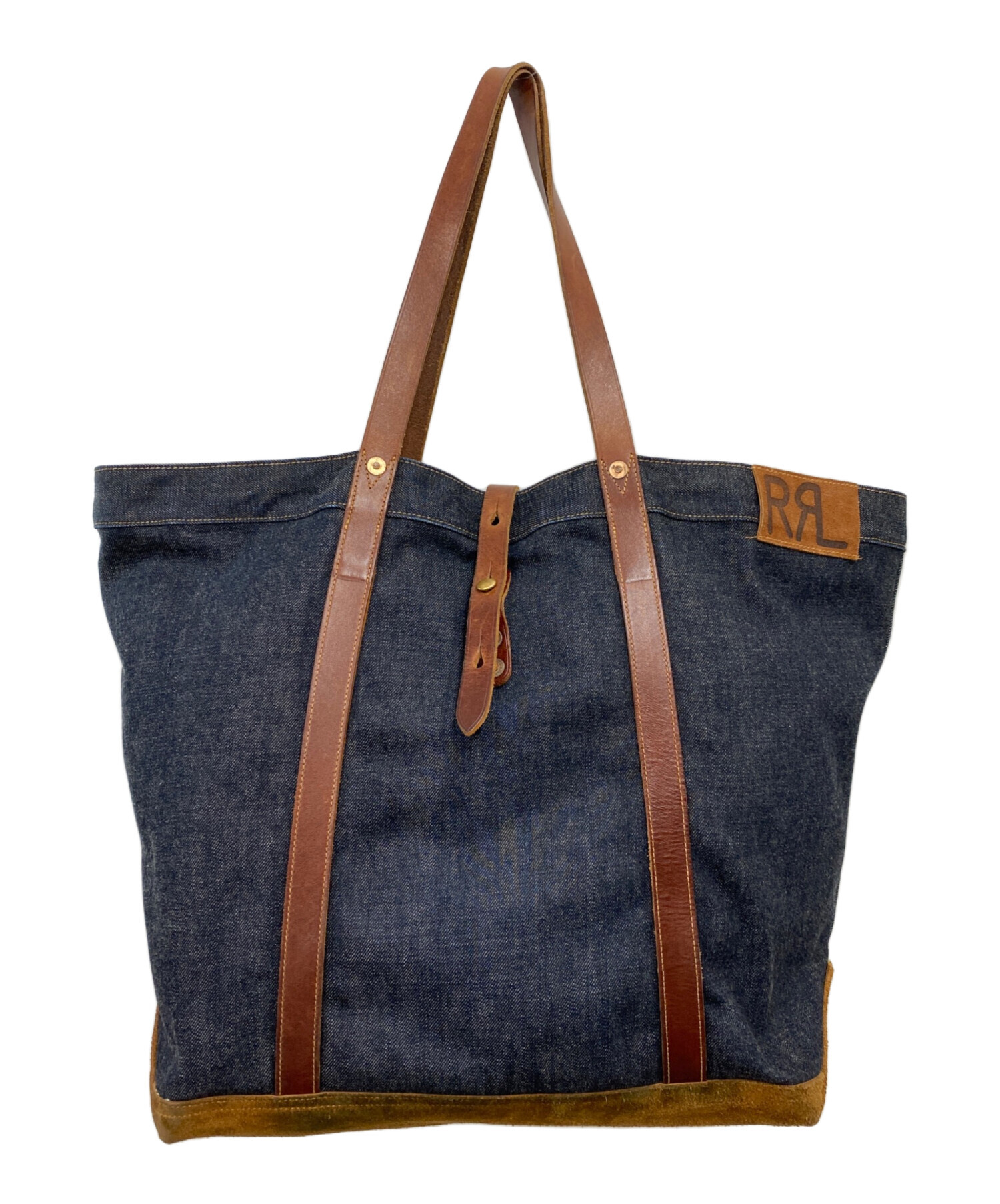 中古・古着通販】RRL (ダブルアールエル) レザートリムデニムトート