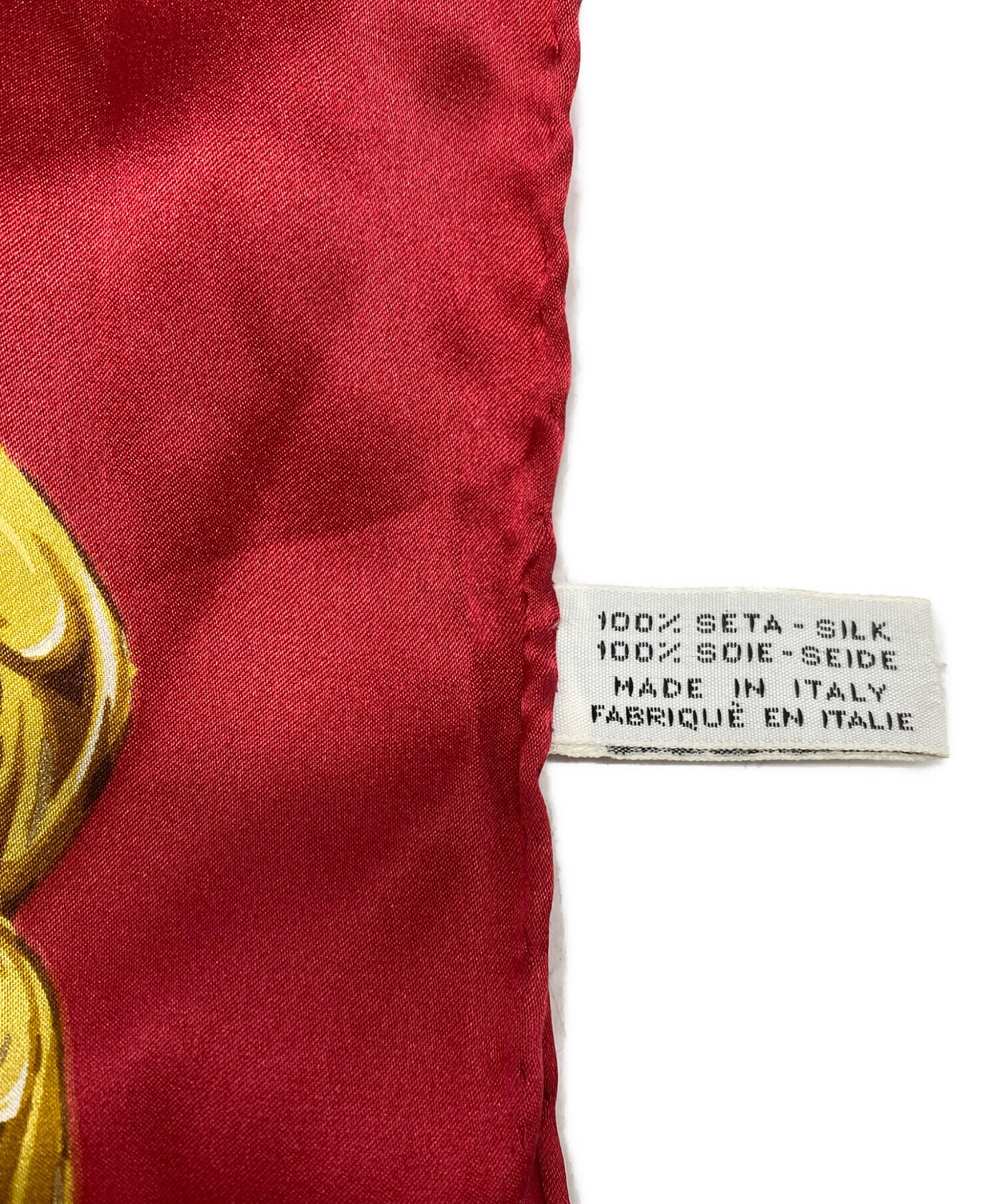 試着のみ】CHANEL シルクスカーフ 赤 チェーンデザイン タグ付き 試着